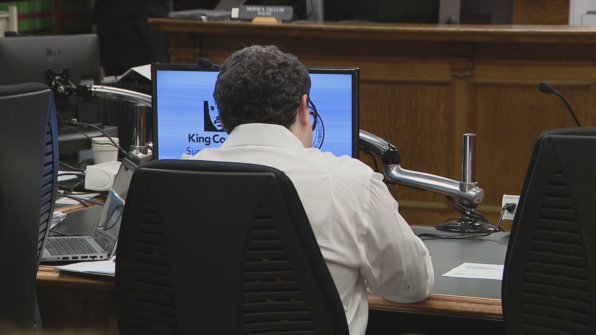 Andre Carlow appears before jurors in King County Superior Court, accused of beating a transgender woman who suffered broken teeth and bruises as a result of the attack.