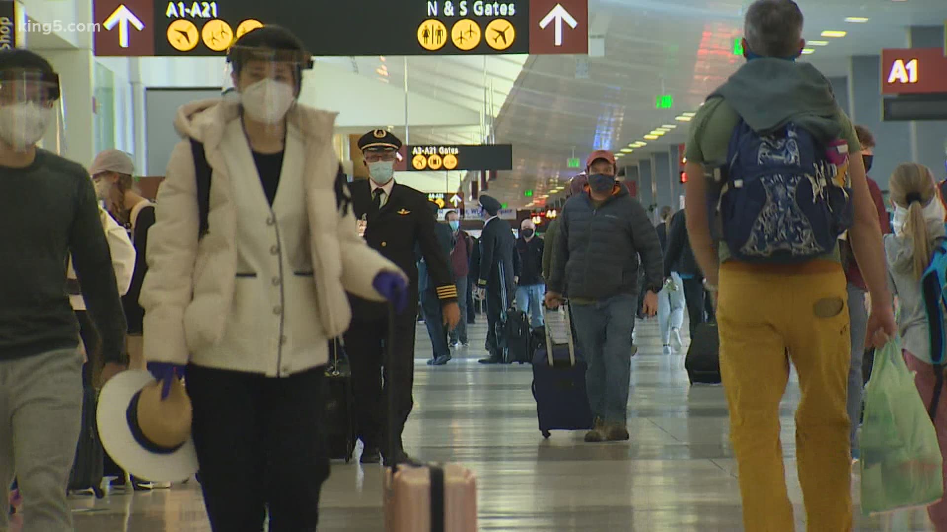 Before travel advisories were issued, Sea-Tac Airport estimated a 45% increase in travelers for the upcoming holiday but that number has since dropped to about 20%.