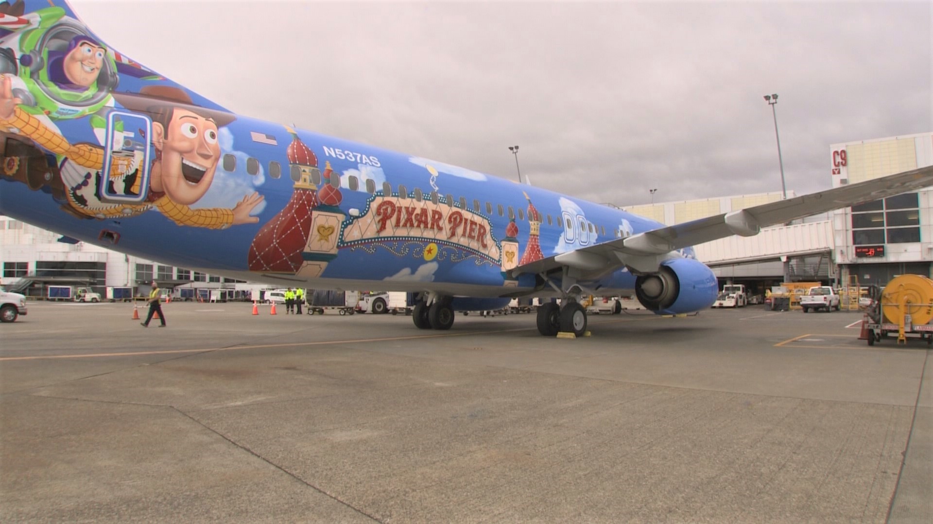 The plane takes its first-ever passengers to the Happiest Place on Earth