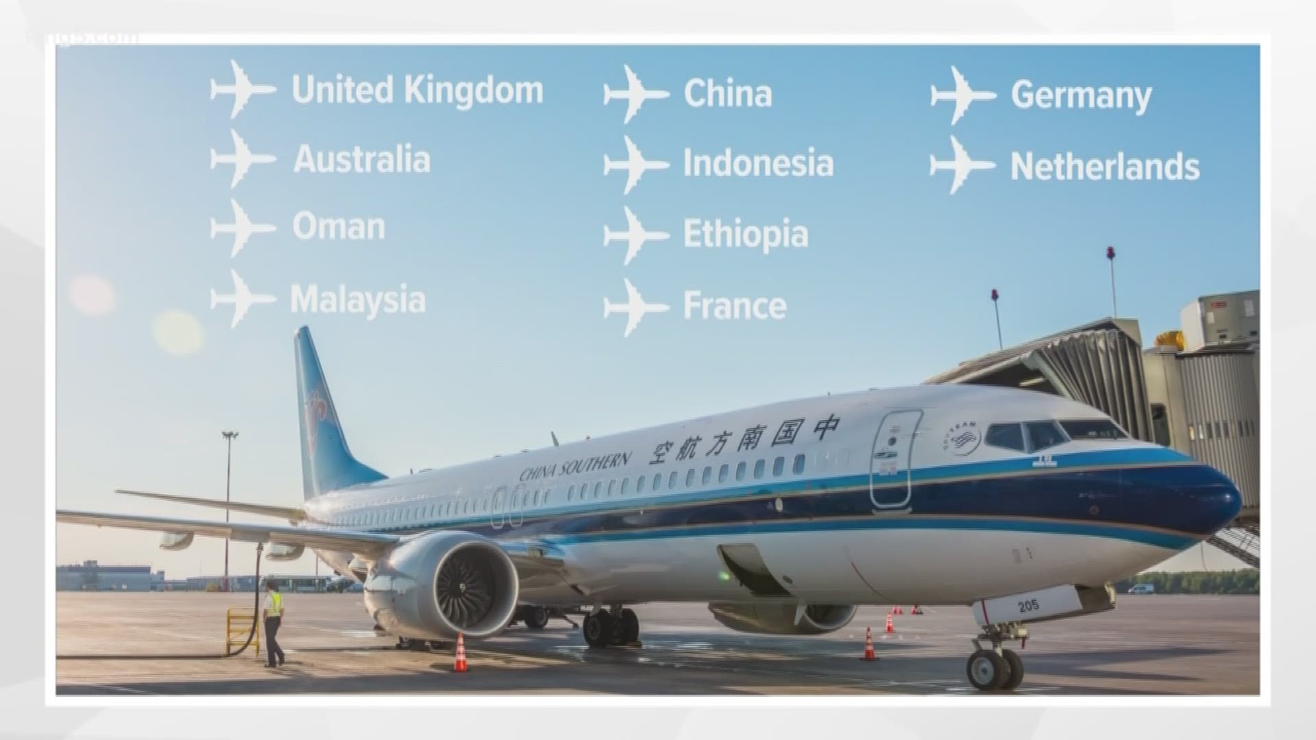 The list of countries grounding the 737 Max 8 is growing in the wake of Sunday's Ethiopian Airlines crash, the second one to crash in less than 6 months.