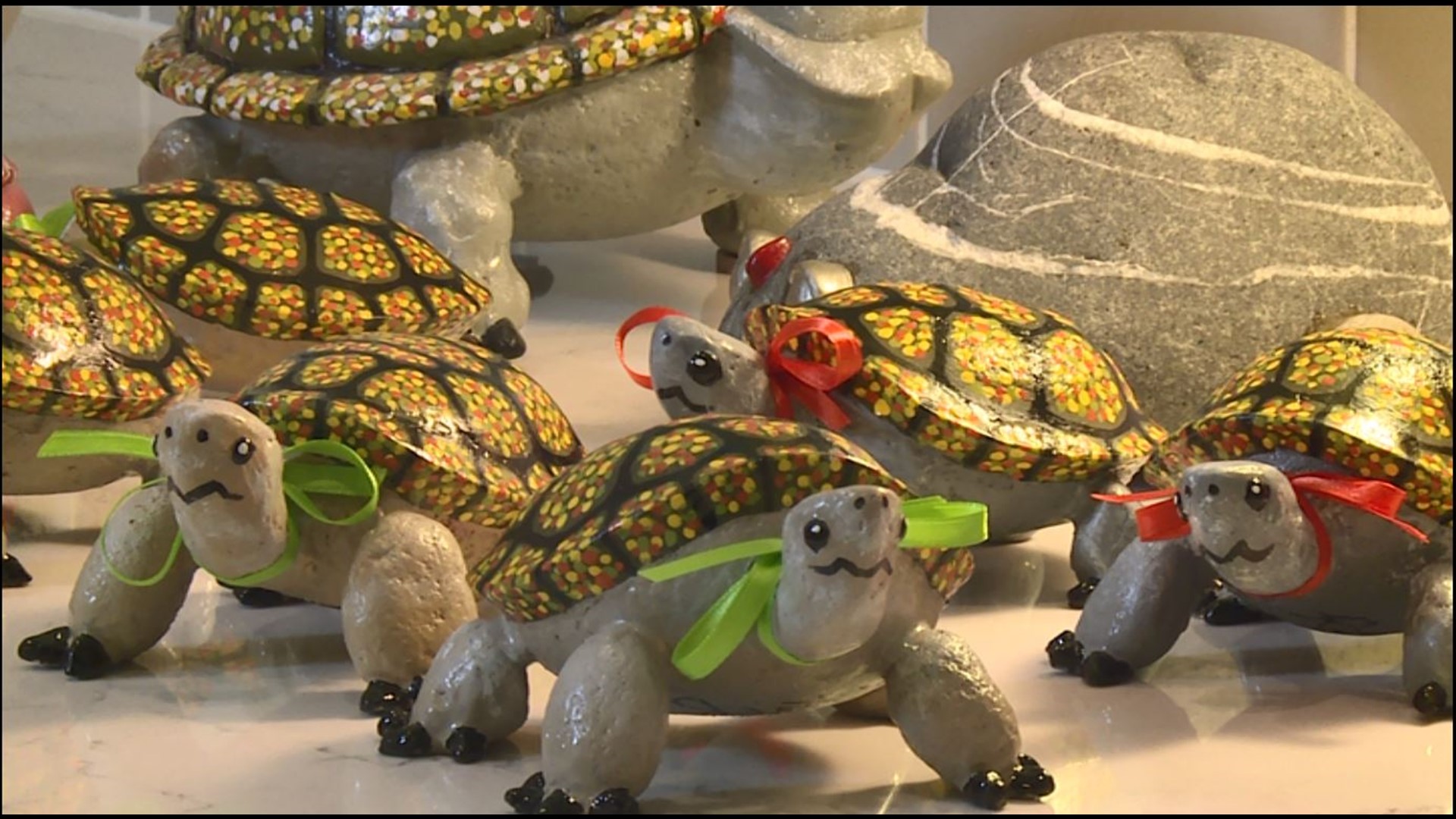 Roger Johnson's stone turtles take six hours to make and just a moment to give away. But, oh what a moment!
