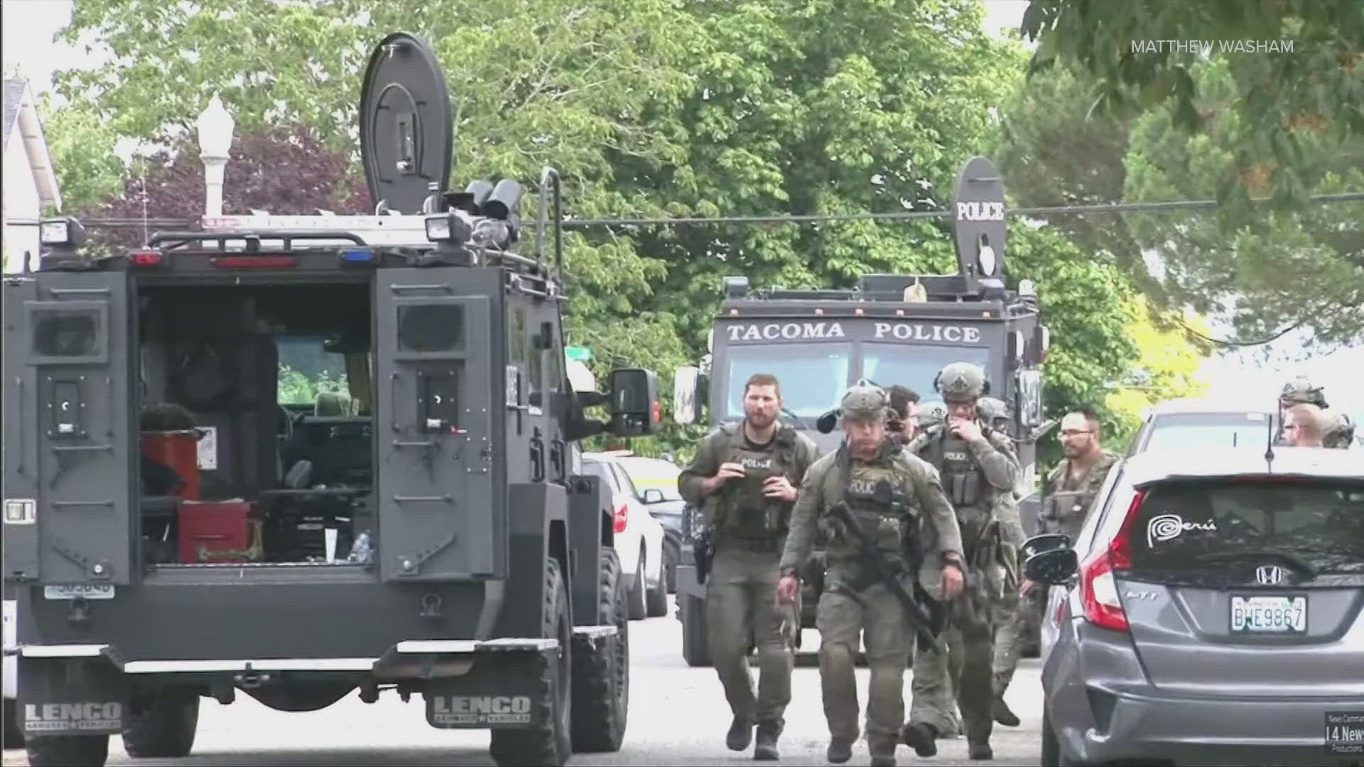 An apparent home invasion led to a standoff with a Tacoma SWAT team. Police found two people shot inside a home after a standoff. No shots were fired by police.