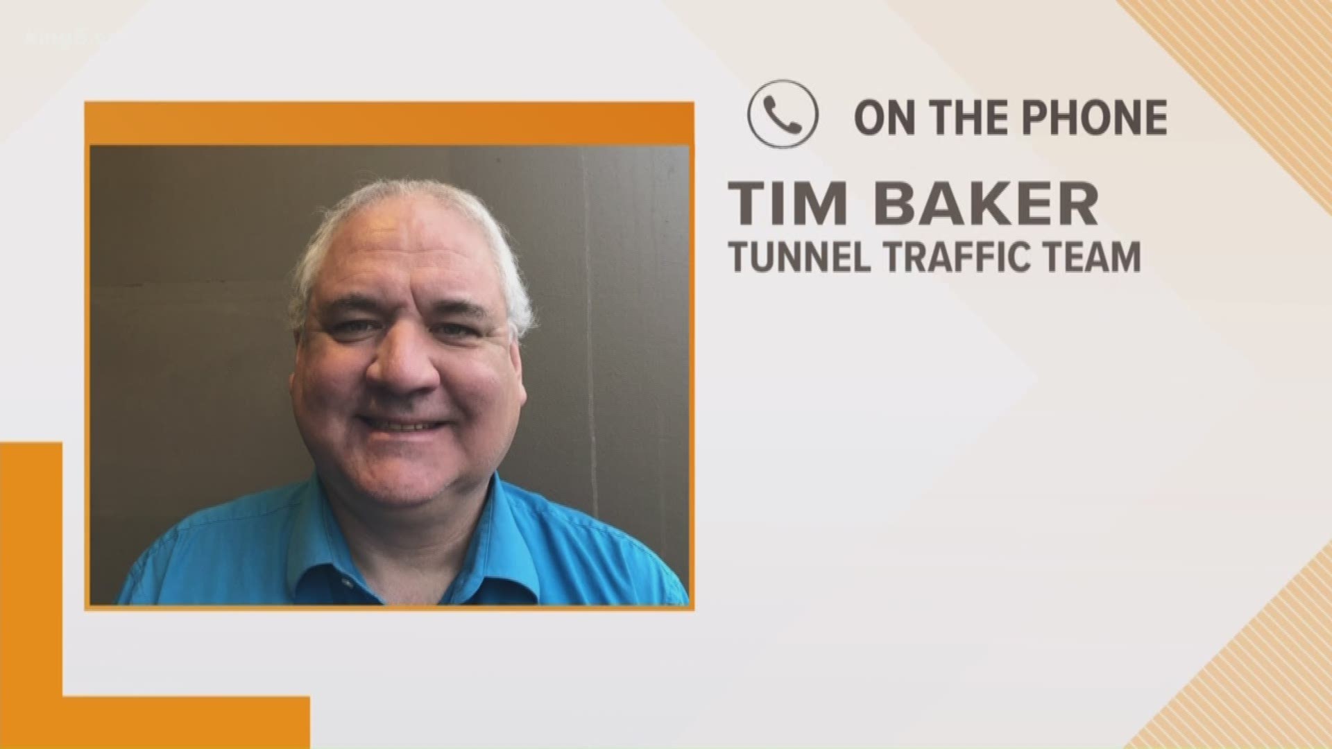 Tim Baker is part of KING 5's Traffic Tunnel Team. On Monday, it took him 30 minutes to drive from Queen Anne to Southcenter.