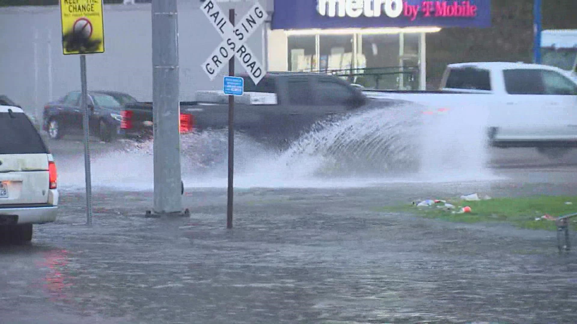 Hoquiam is also experiencing localized flooding, and a doctor's office in Aberdeen was under floodwaters Thursday afternoon.