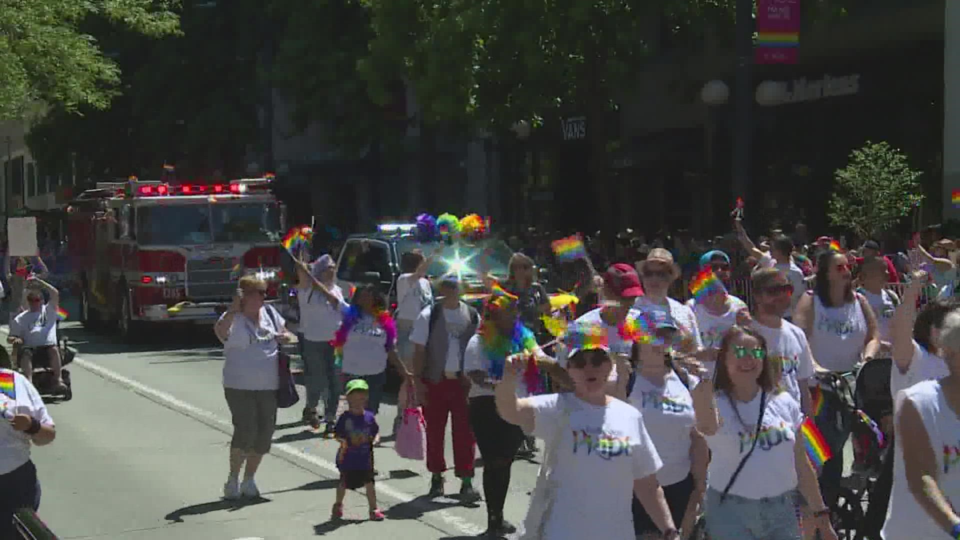 Seattle Pride said officers could march, but they aren't allowed to wear their uniforms, law enforcement logos or insignias.