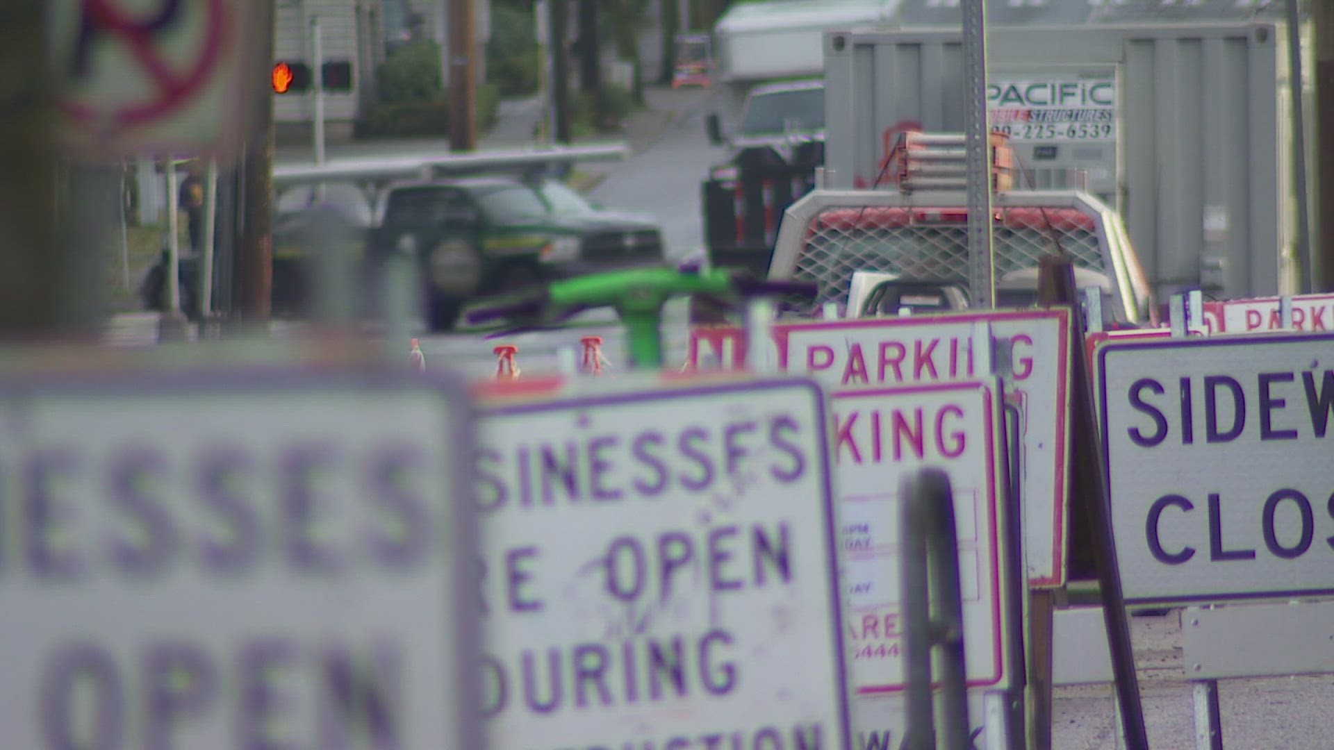 The Madison Rapid Ride G line project has been ongoing for two years. Businesses in the Madison Park neighborhood are fed up with the constant disruptions.