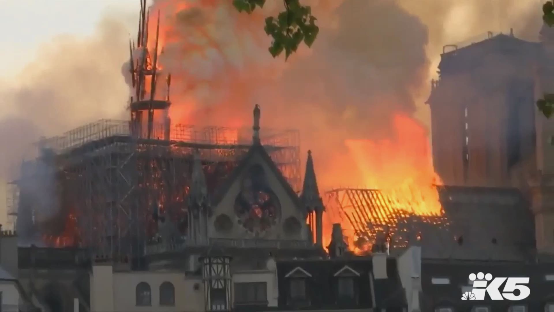 St. James Cathedral in Seattle rang its bells in a show of support after fire at Notre Dame Cathedral.