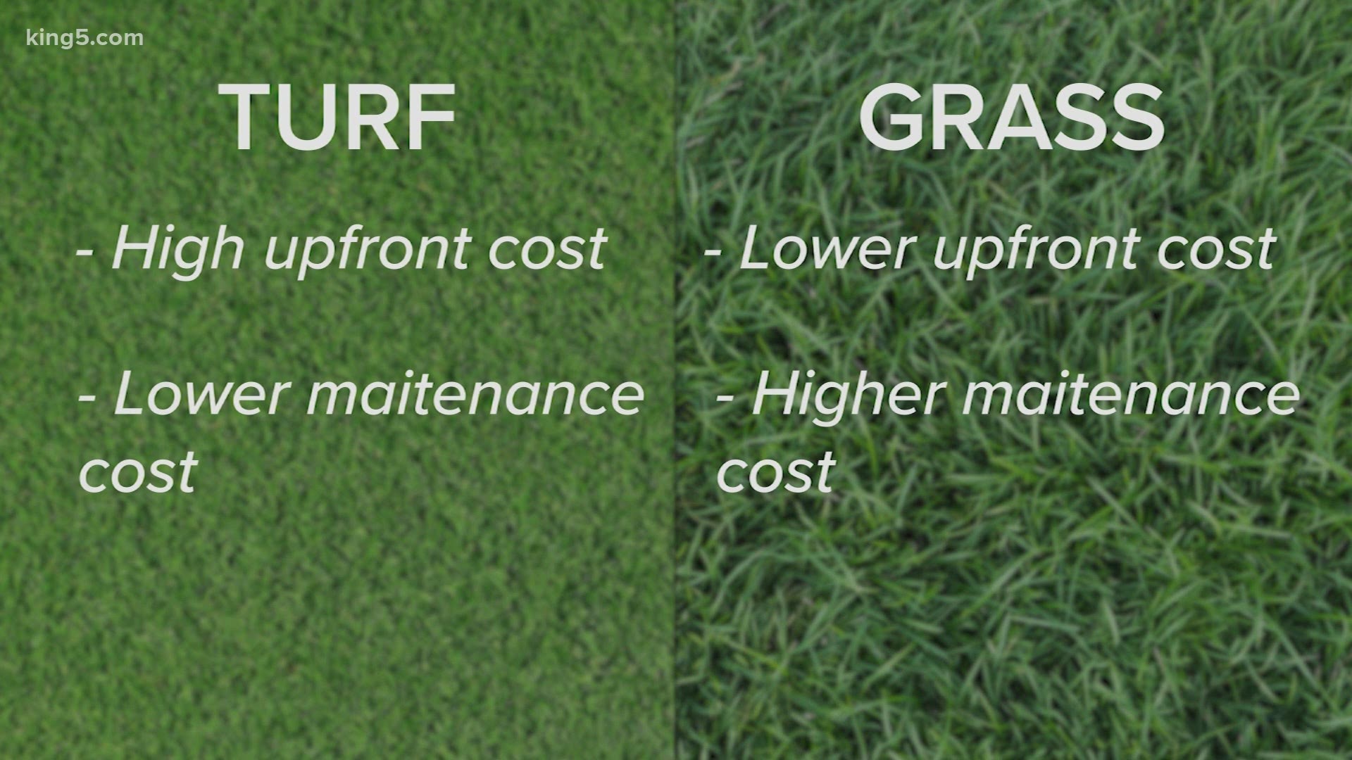 It's not an easy yes or no, as things like money, time and the environment are at play when it comes to choosing between natural grass or artificial turf.