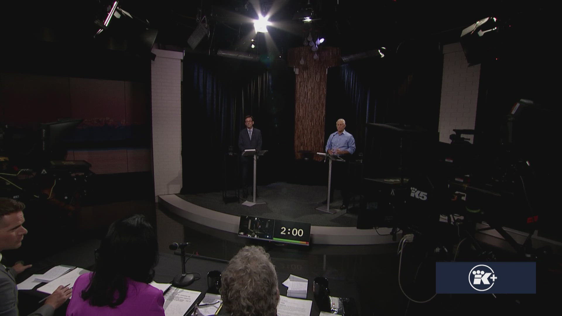 Washington state gubernatorial candidates Bob Ferguson, a Democrat, and Dave Reichert, a Republican, debate top issues such as public safety, homelessness and more.