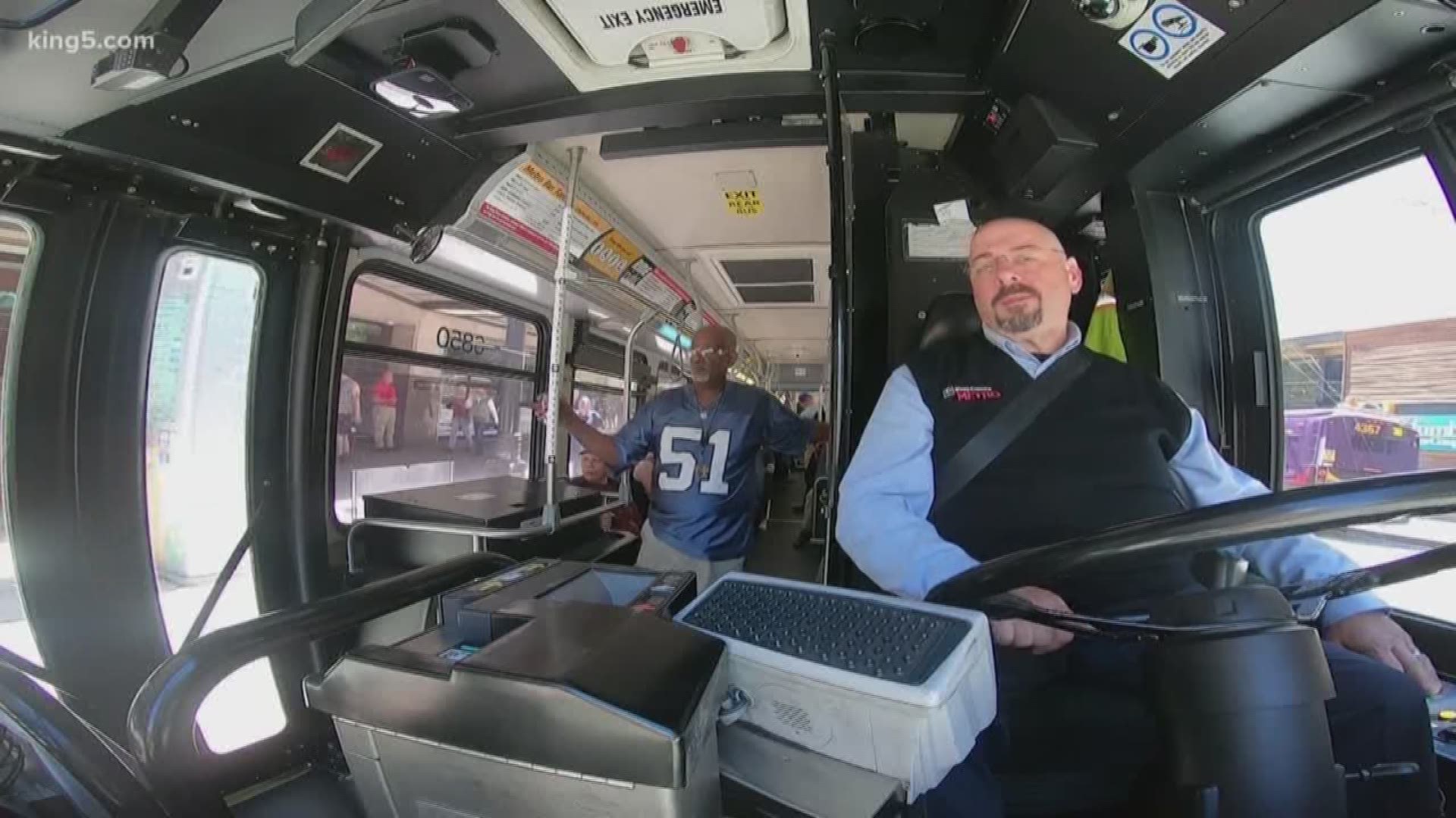 A King County Metro bus driver, who was shot and wounded in March, returned to work today. Eric Stark has been called a hero, but as KING 5's Michael Crowe reports, he's just glad to get back to normal.