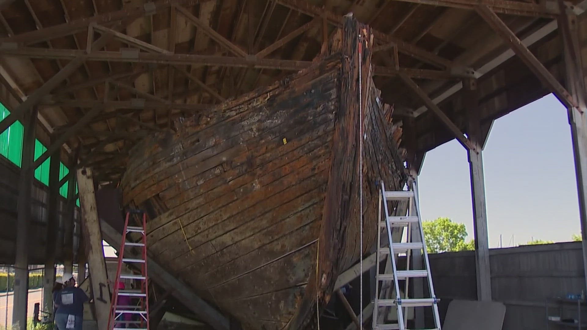 A 135-year-old ship is being taken apart after efforts to restore it failed. Now, experts are examining it to learn more about how 19th-century ships were built.