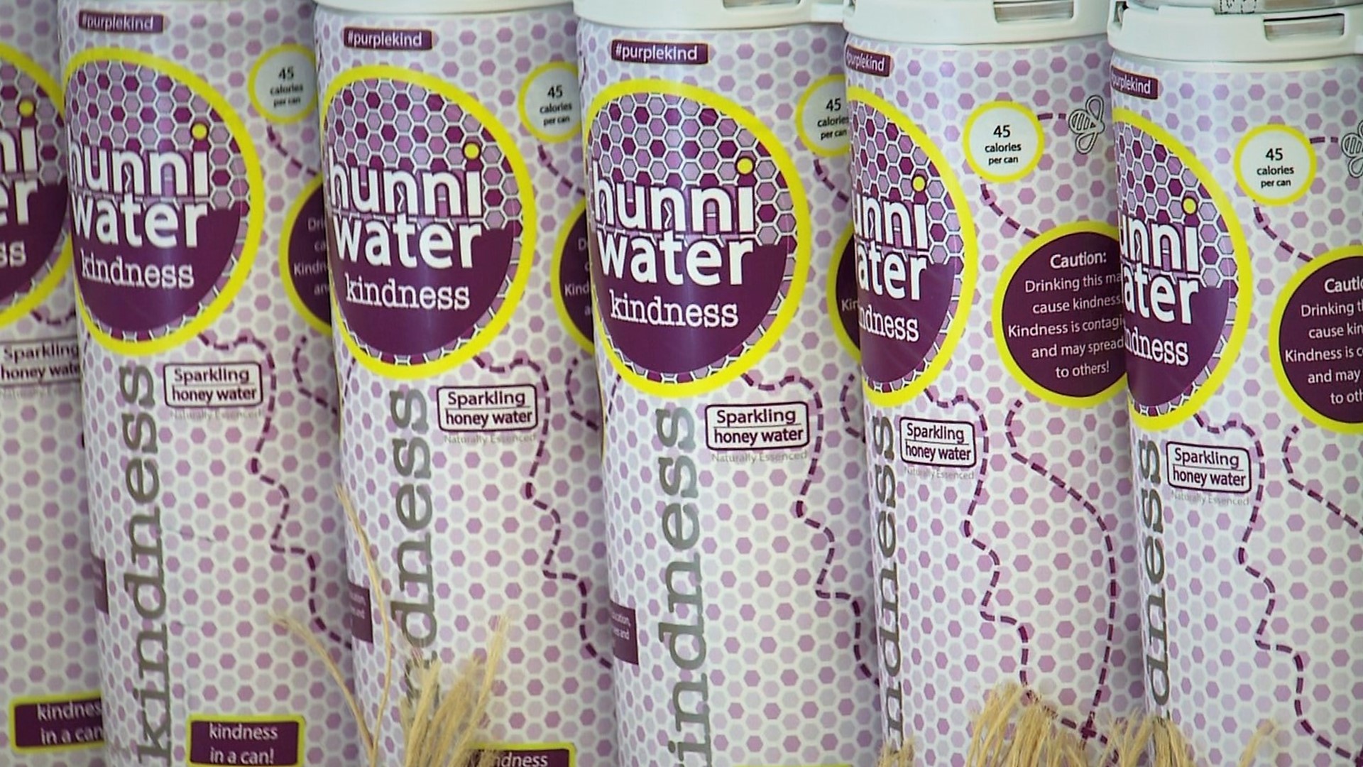 Hunniwater Kindness is a soda alternative and a portion of sales proceeds are donated to non-profits.