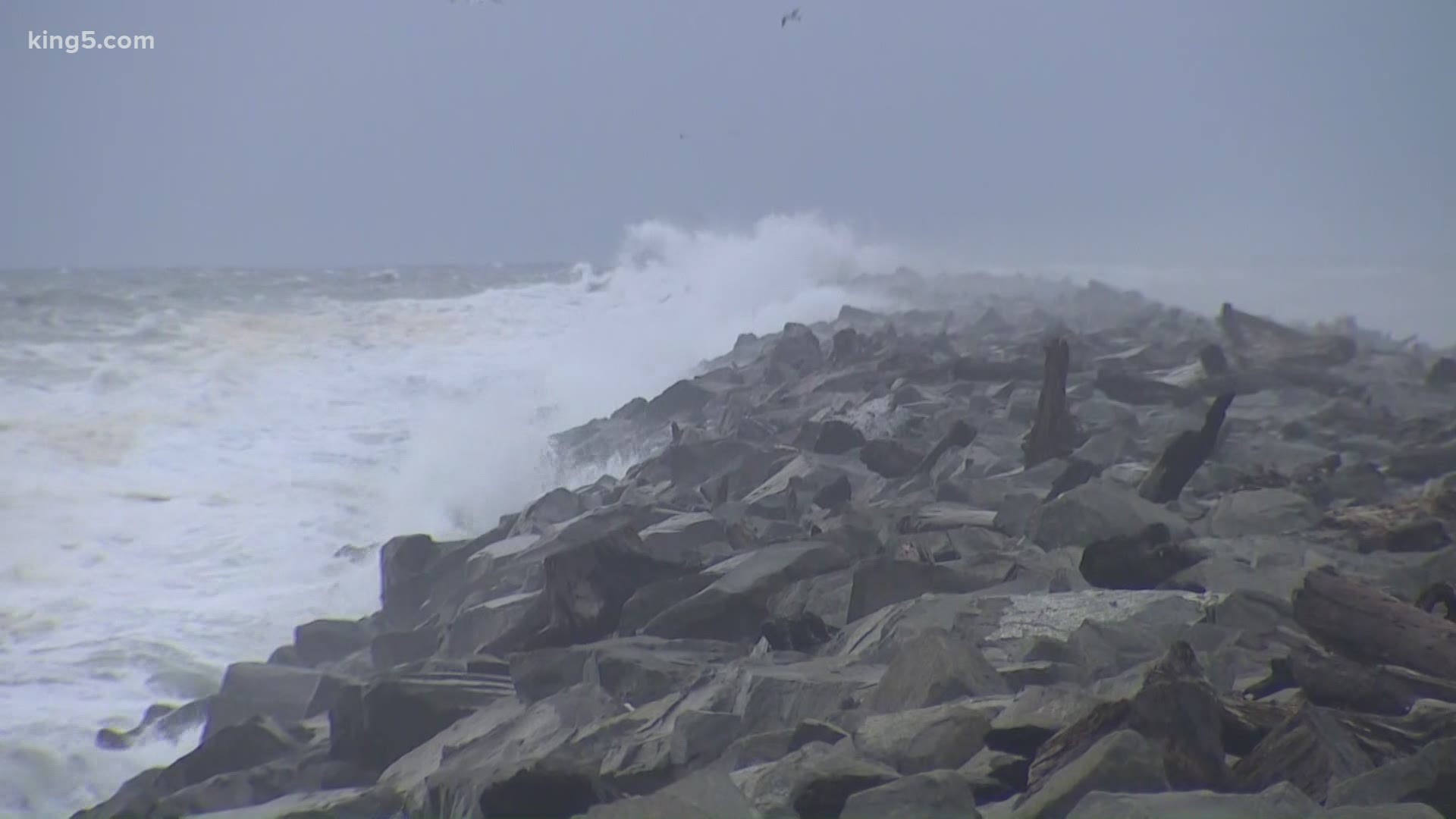 10 to 15 foot waves were reported in some areas, and wind in Queets got up to 81 mph.