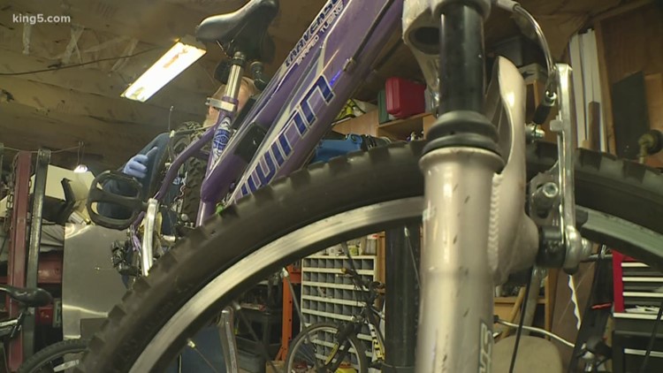 Image result for Washington state man fixes bikes for kids in need