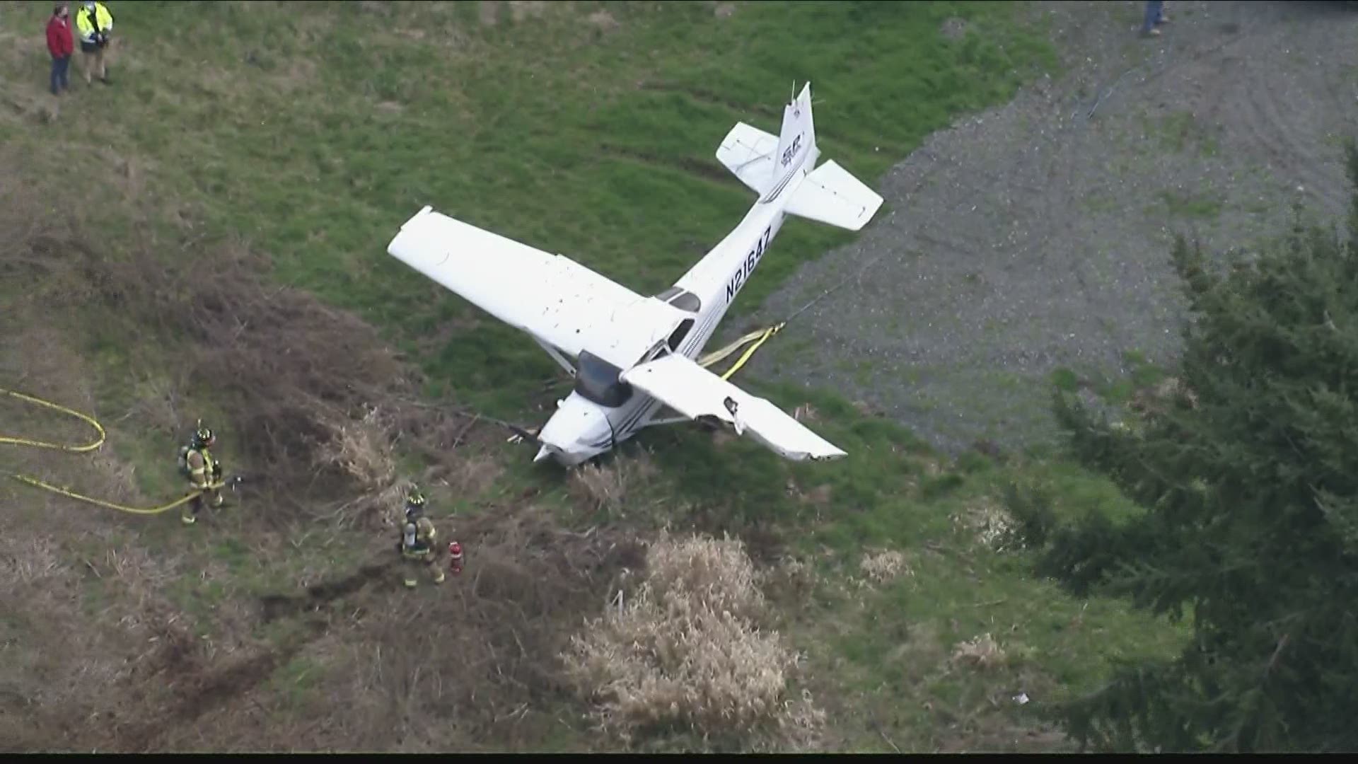 A Cessna 172 crashed near Paine Field on March 23, 2021. The pilot was apparently uninjured, according to an airport spokesperson.