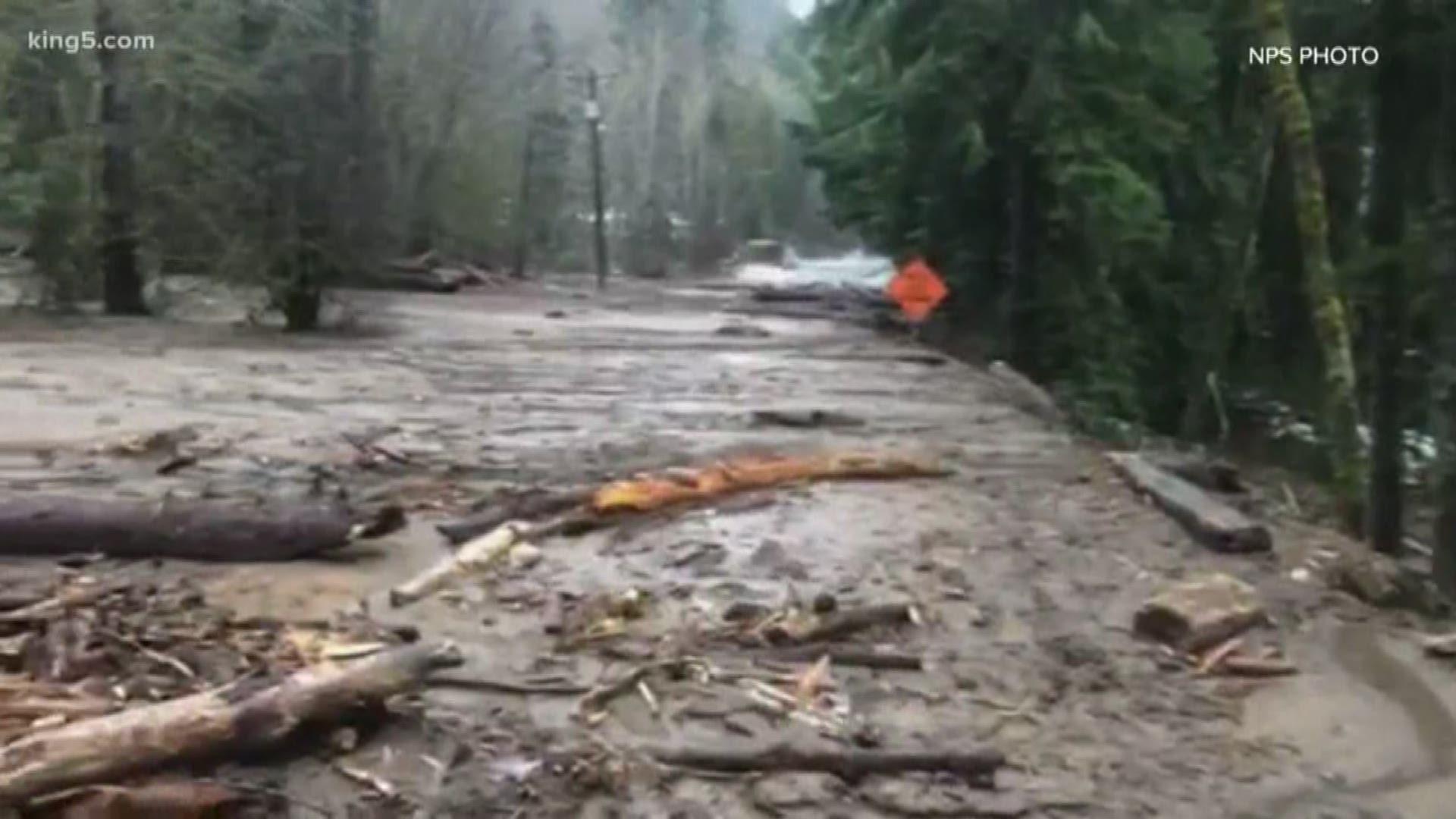 Around 200 residents and park guests were trapped for 24 hours after mudslides blocked State Route 507.