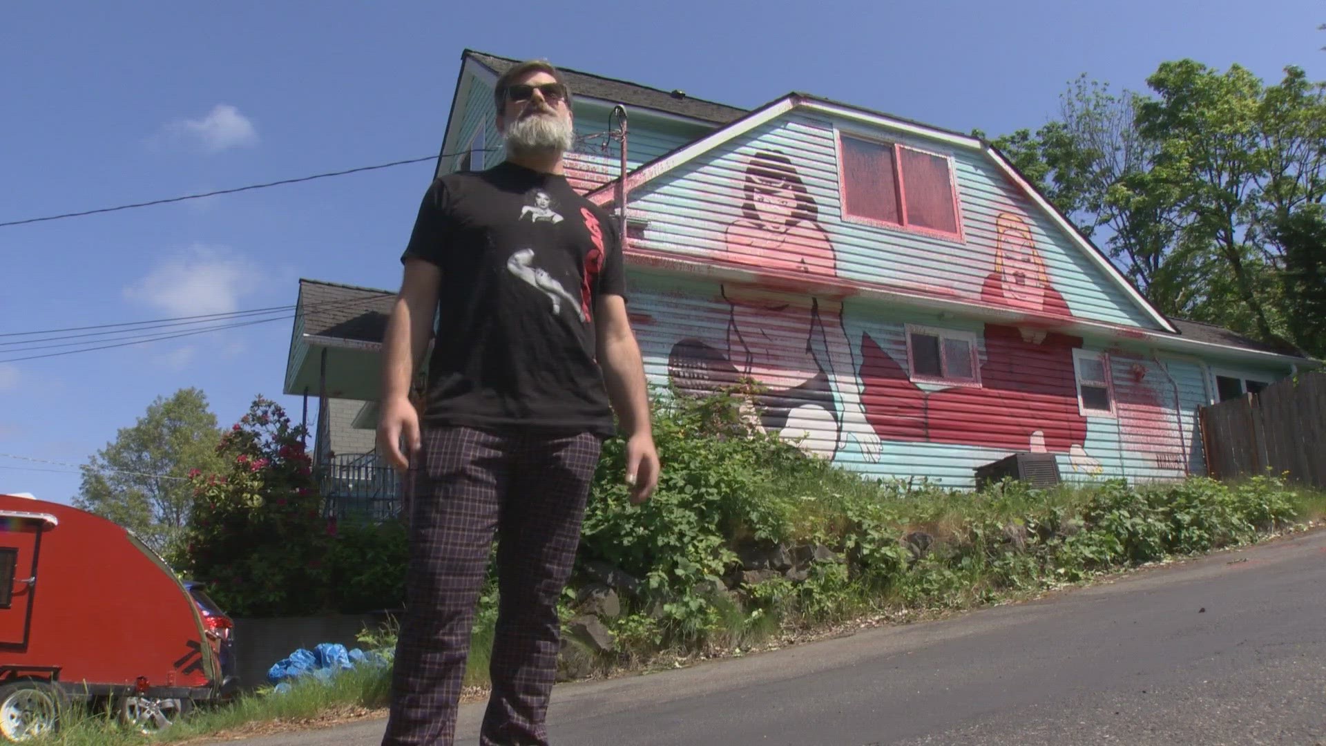 While vandals have targeted the murals before, this time was more extreme. A majority of the house was covered in red paint.