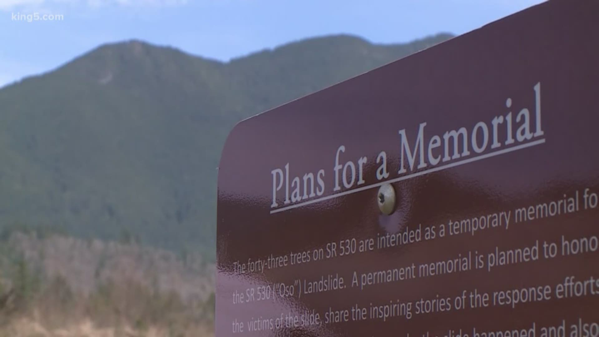 The first stages of a permanent memorial to the 43 lives lost in the 2014 Oso landslide.