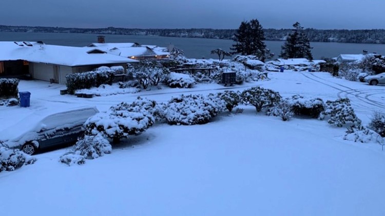 퓨젯 사운드 지역, 밤 사이 폭설 예상