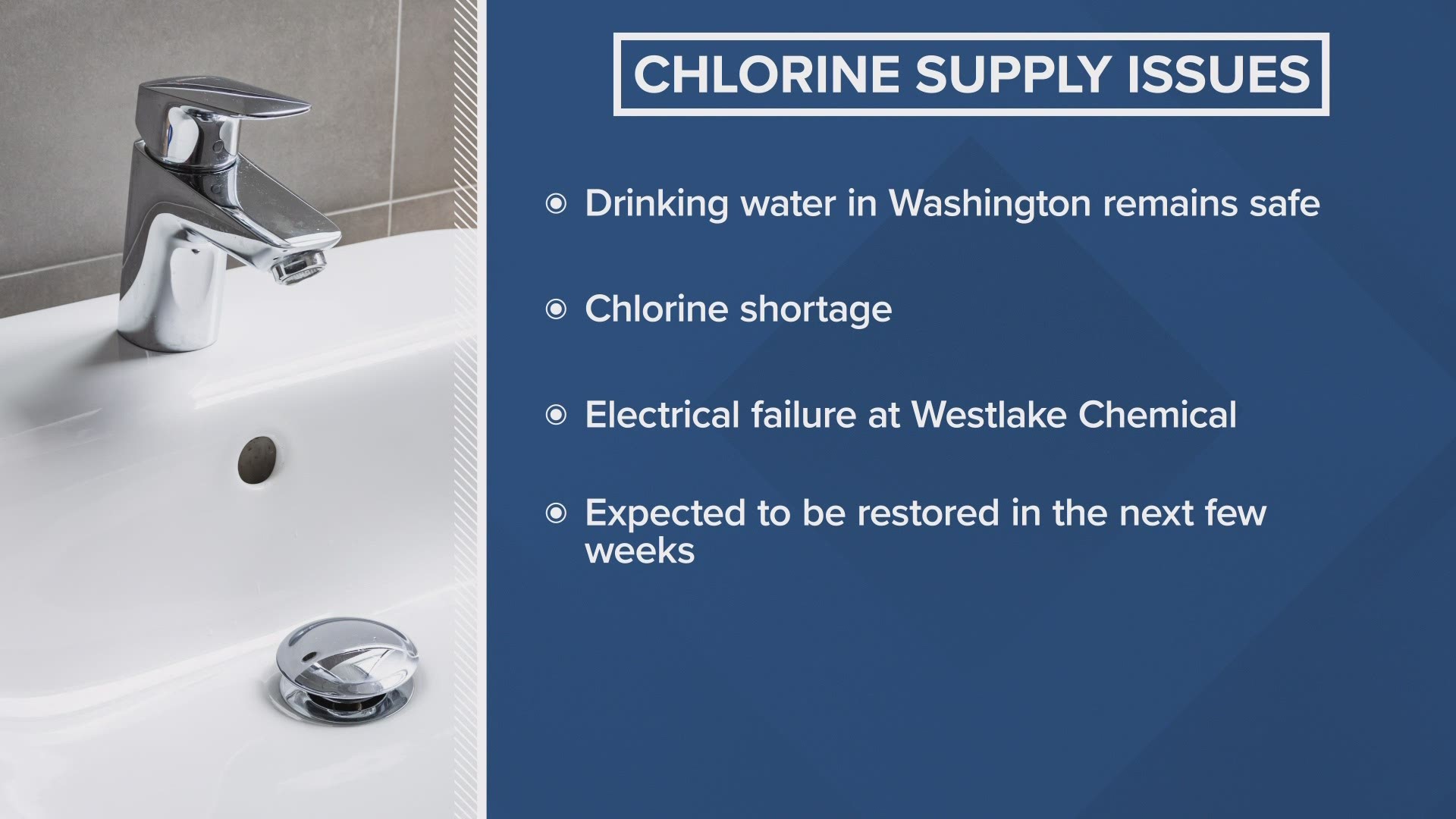 Chlorine shortage Officials say Washington's drinking water remains