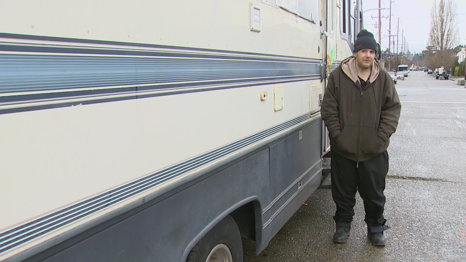 Timothy Barto wasn't always unhoused. Rising rent, however, forced him to resort to living in cars and RVs. He's been on the streets since 2017.