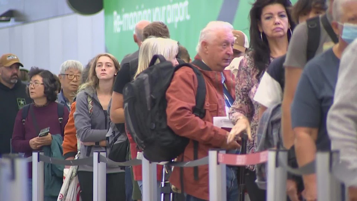 Thanksgiving air travel nearing pre-pandemic levels at Sea-Tac