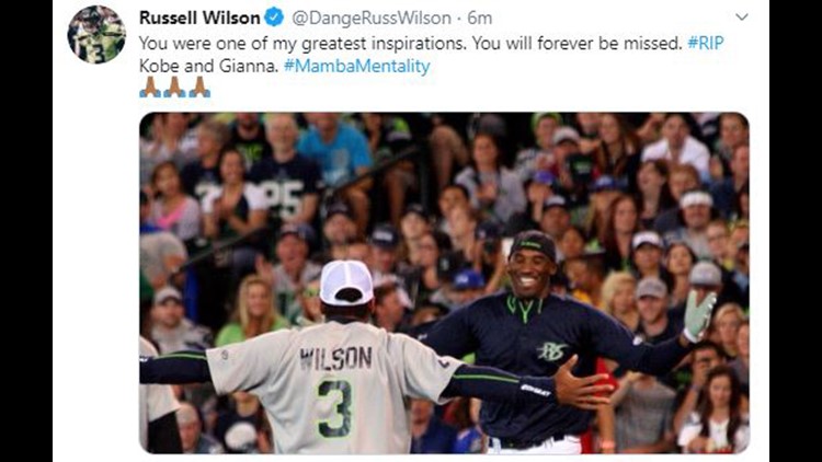 After death of Kobe Bryant and daughter, Russell Wilson leads Pro Bowl  players in 'prayer for his family'