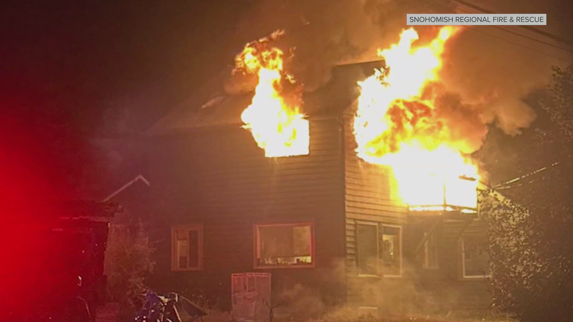 One person inside the home escaped without injury.