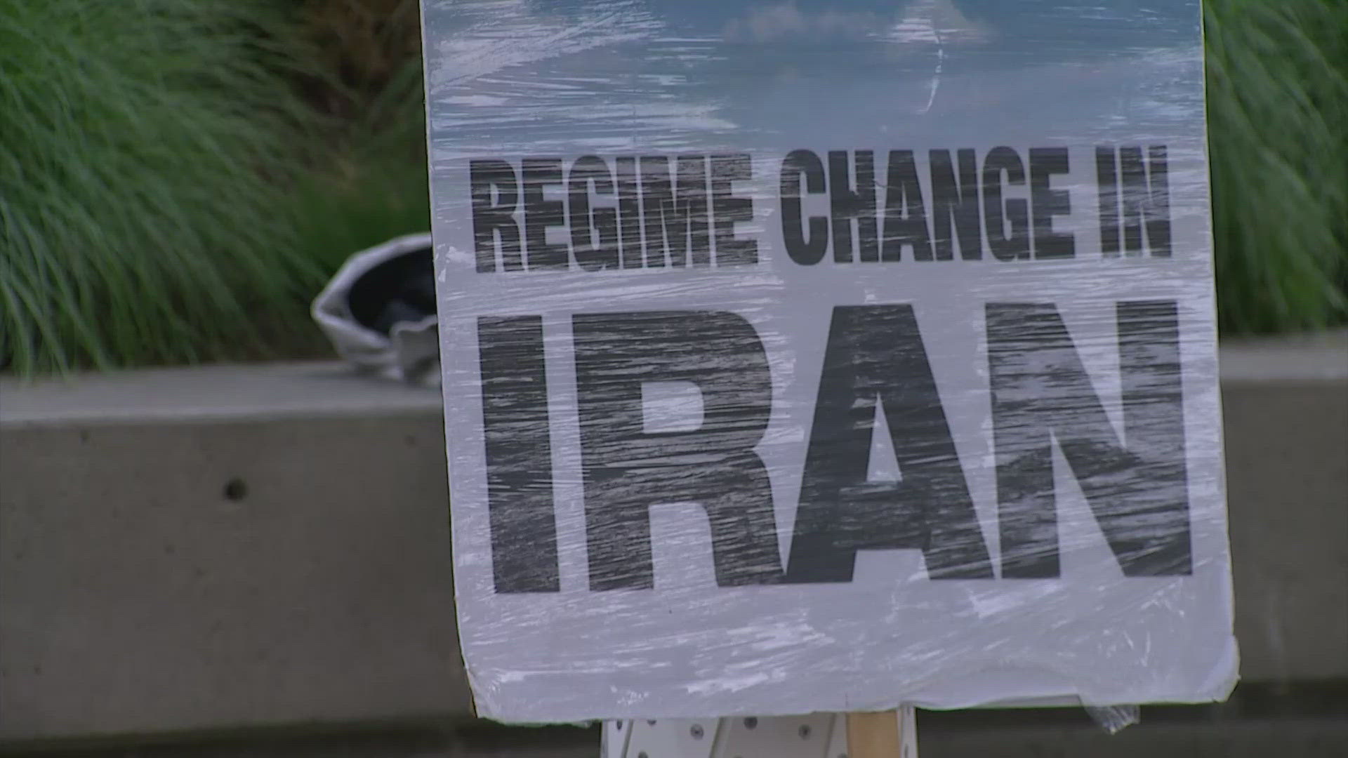 A handful of people gathered at Downtown Bellevue Park a day after the U.S. military bombed three nuclear facilities in Iran. 