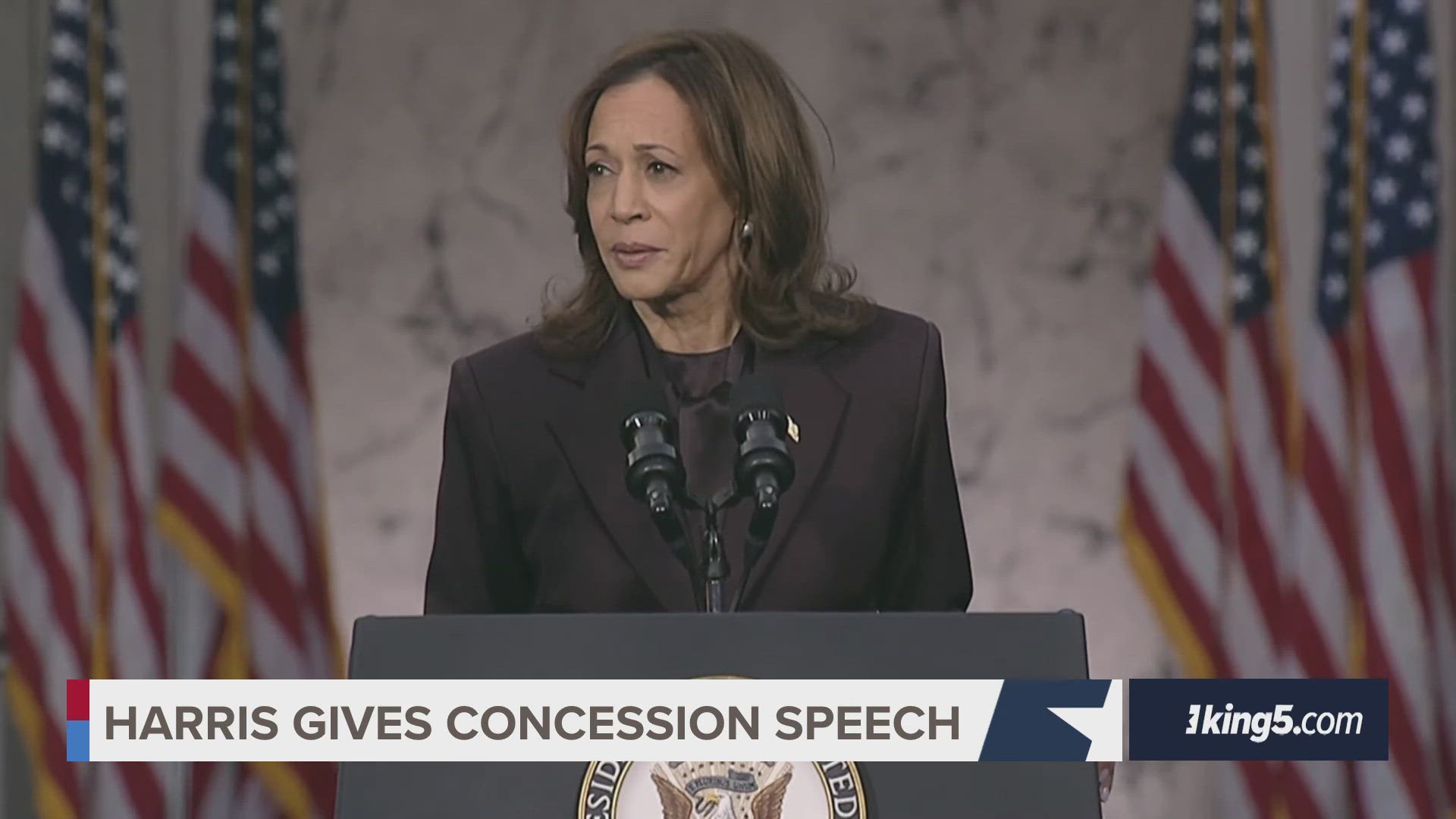 Kamala Harris gave her concession speech in the 2024 presidential election at Howard University on Nov. 6, 2024.