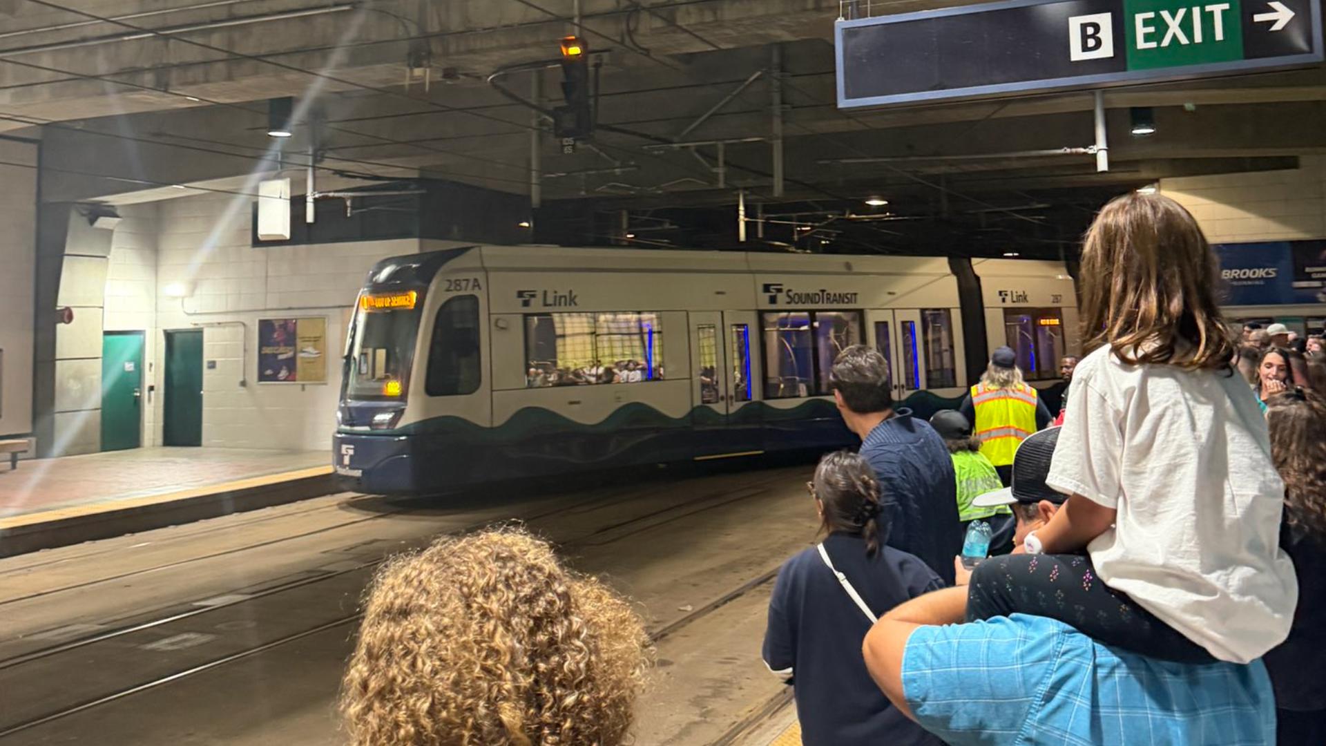 Back Railing Light rail back in service after train derails near CID Station | king5.com