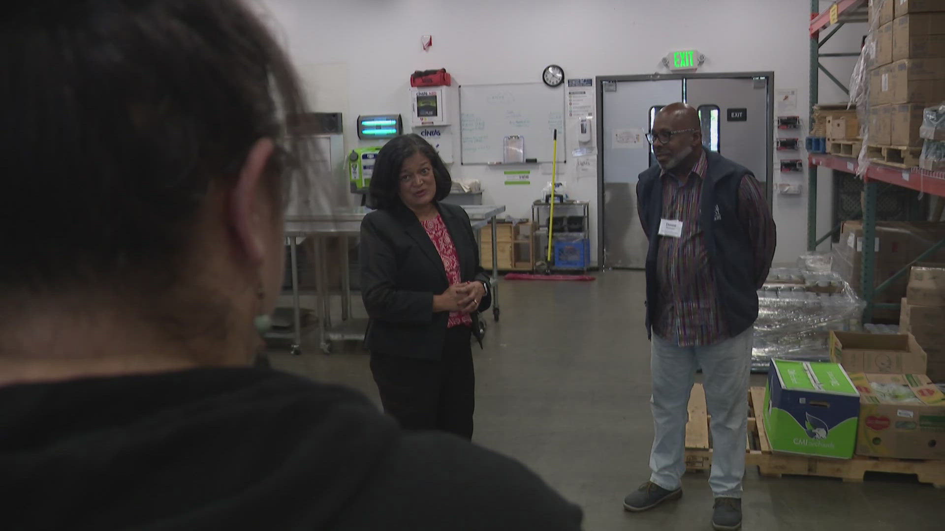 Congresswoman Pramila Jayapal visited a Seattle food bank Wednesday amid concerns over tightened eligibility for SNAP, formerly known as food stamps.
