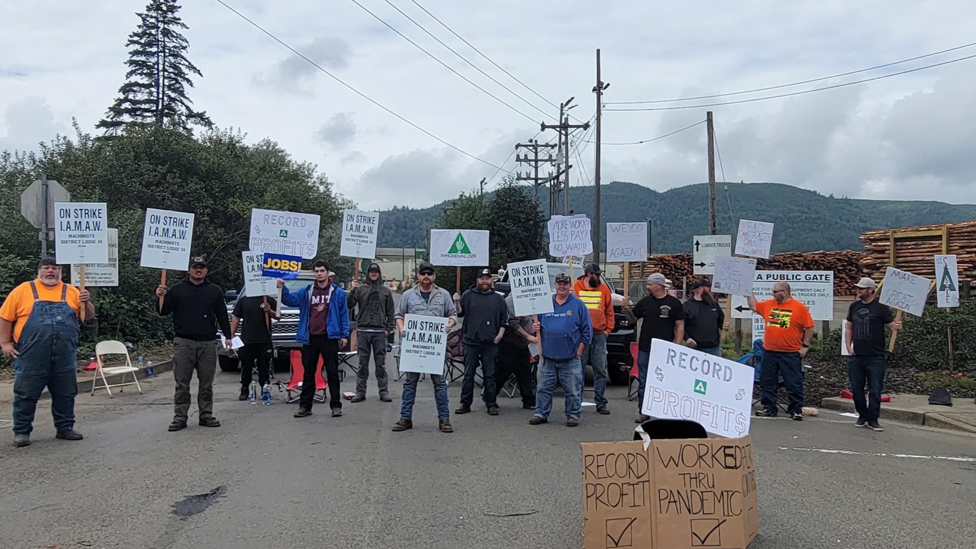 The Washington-based company announced a work stoppage involving members of the International Association of Machinists and Aerospace Workers union on Tuesday.