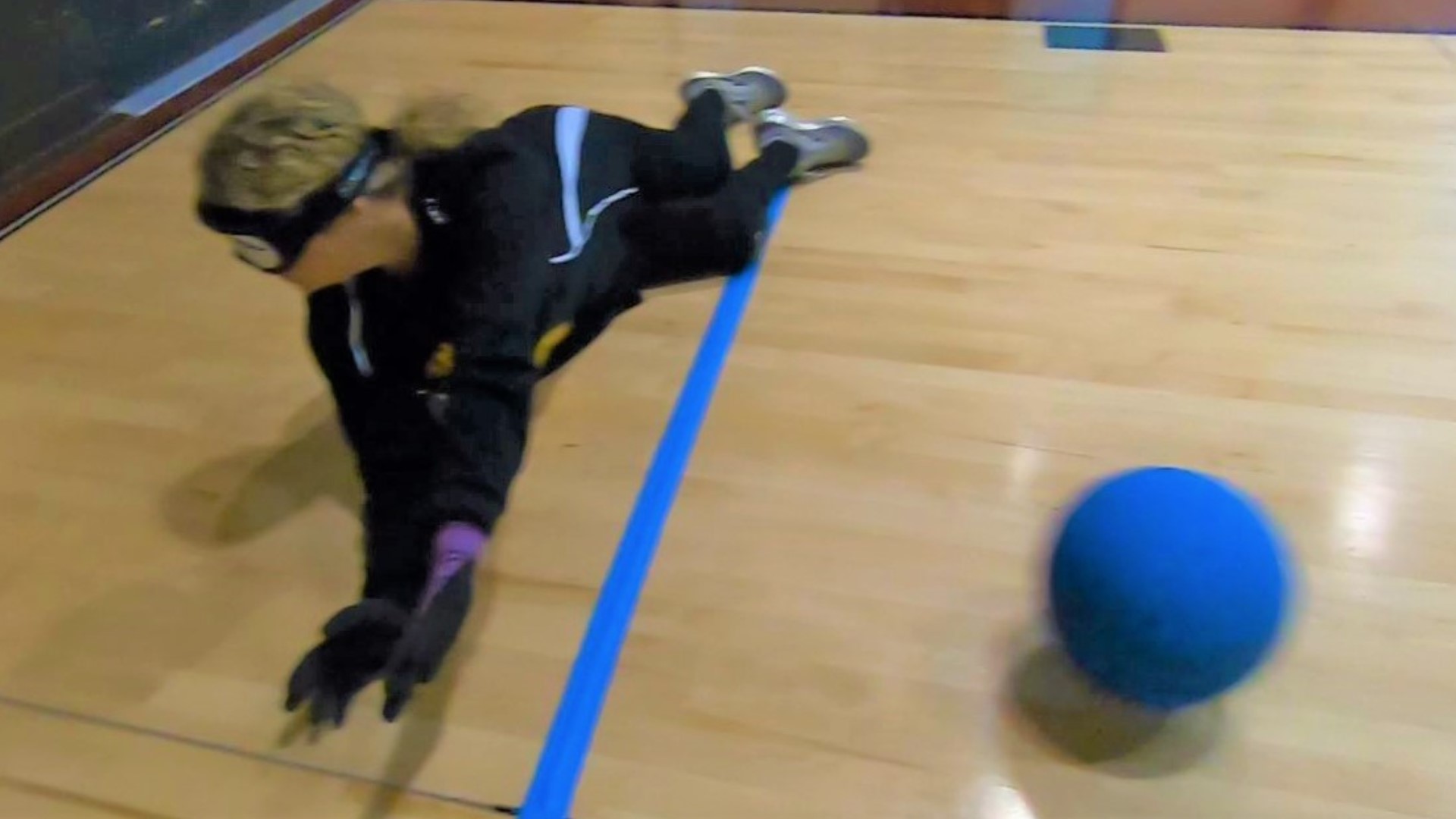 KING 5 Evening's own Saint Bryan tries to play goalball with the Seattle team