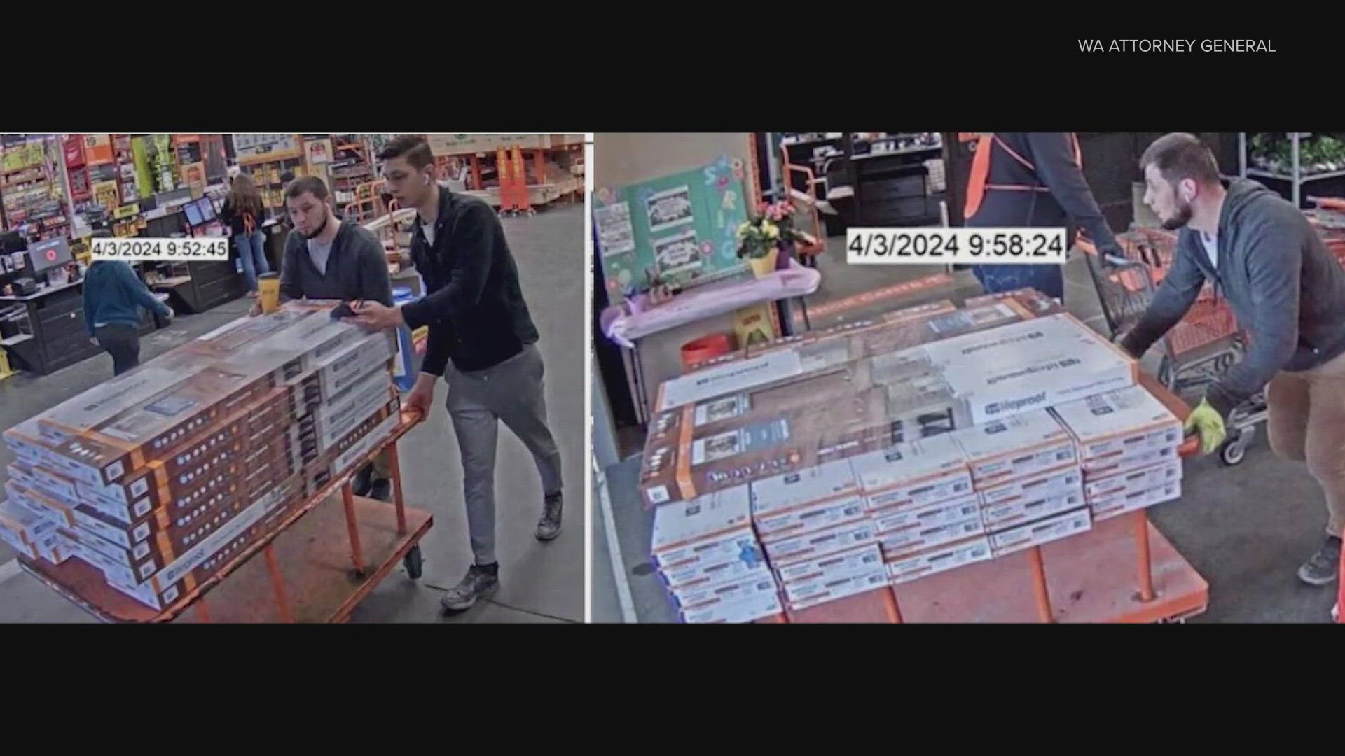 The three men are alleged to have stolen nearly $50,000 of merchandise.