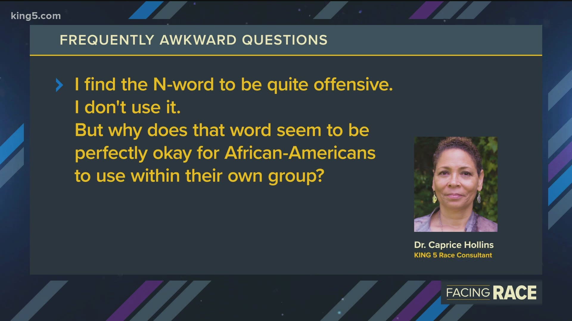 Race educator Caprice Hollins says there is a lot of division within the Black community as to whether the n-word is ever appropriate.