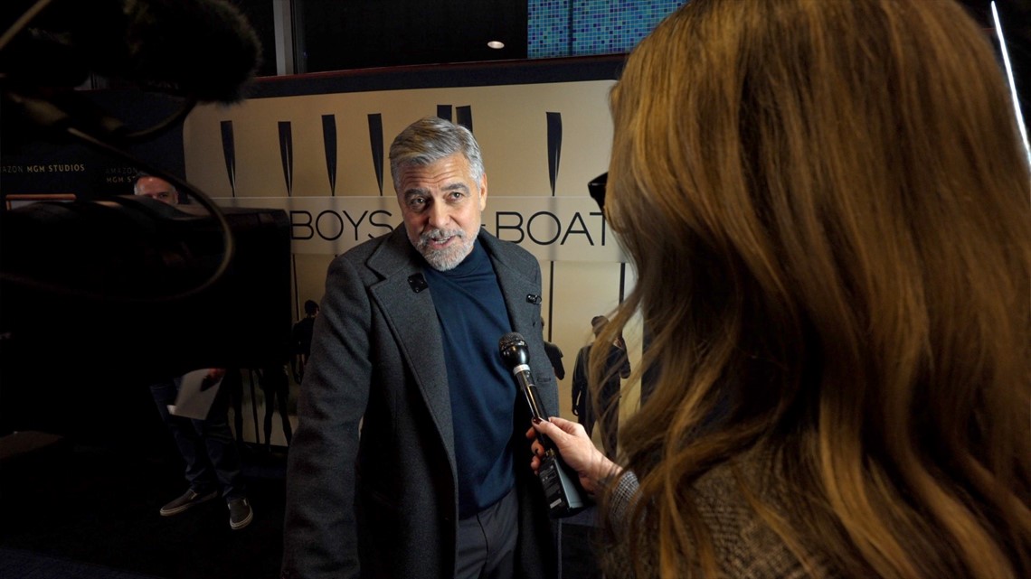 George Clooney visits Seattle for 'The Boys In The Boat' premiere