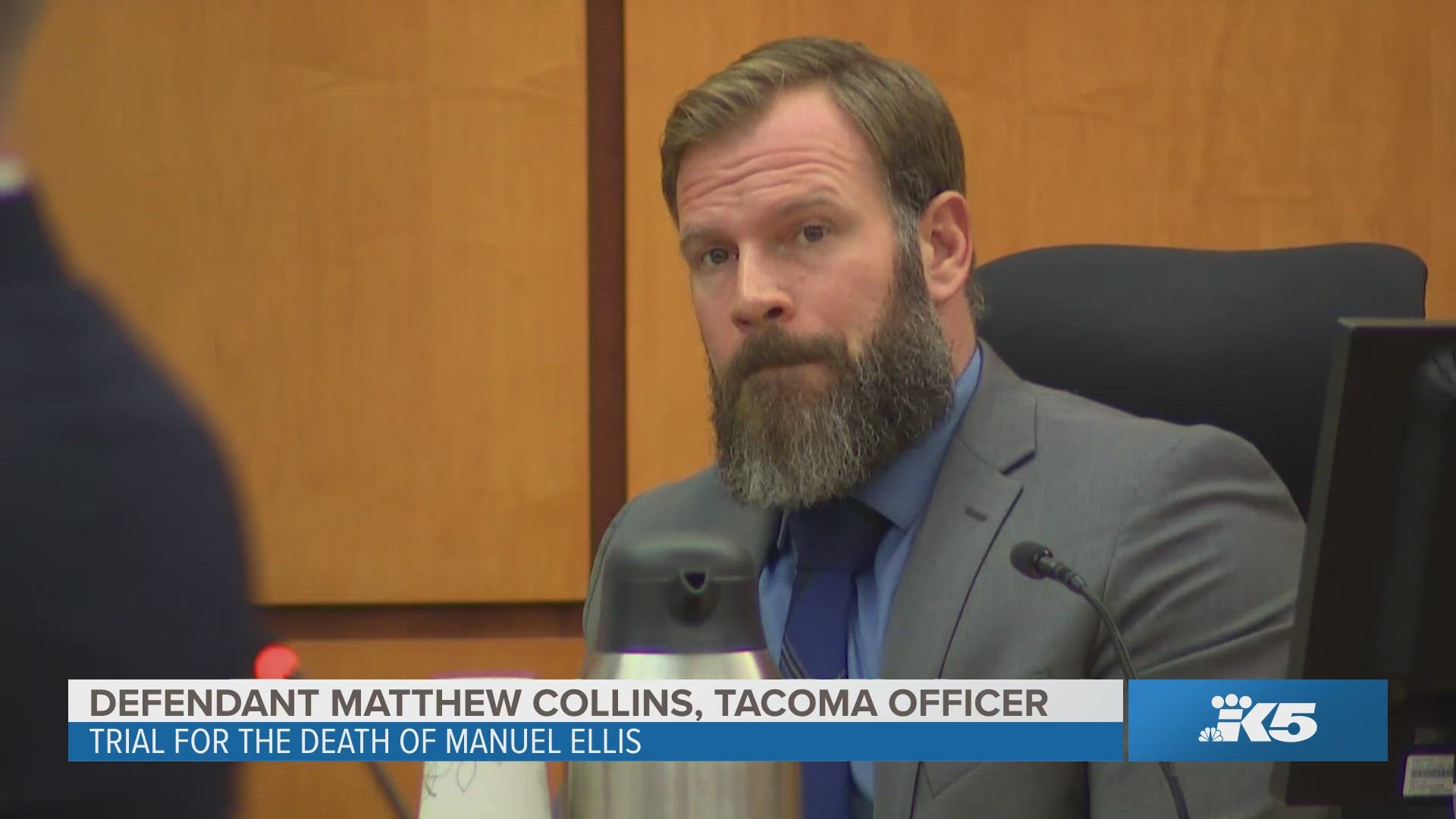 Former Tacoma police officer Matthew Collins describes coming into contact and getting into an altercation with Manuel Ellis