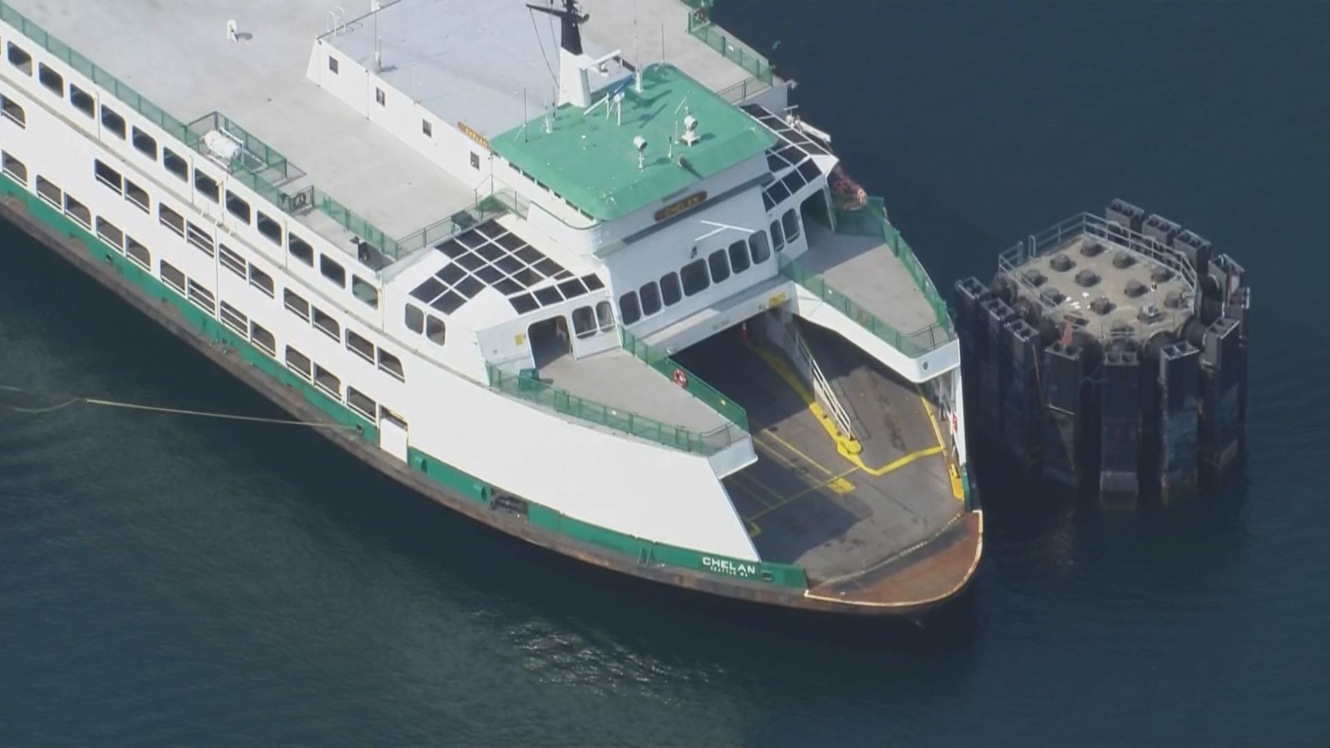 Washington State Ferries’ Chelan ferry, which services the San Juan Islands, is out of service after running aground on Sunday night.