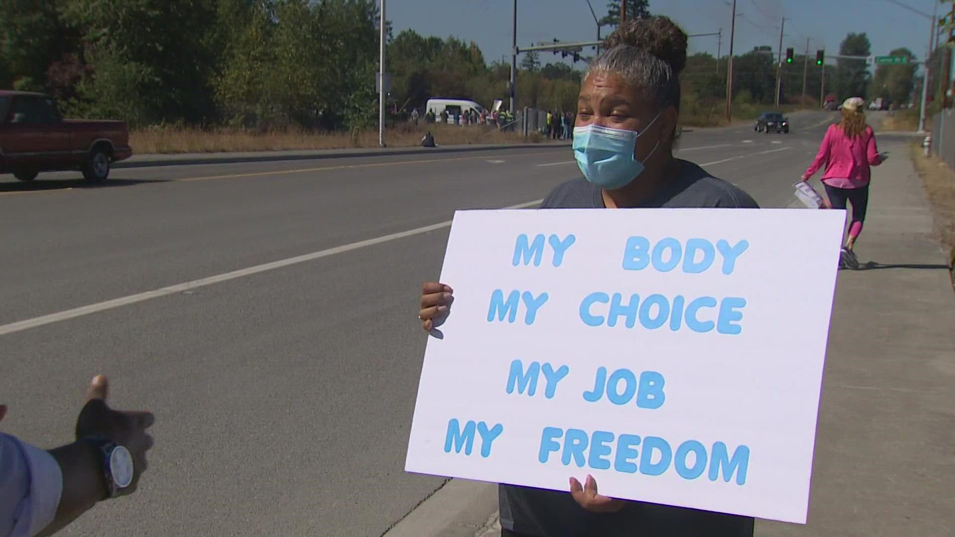 Drivers say they're willing to leave their jobs if they're forced to be vaccinated.