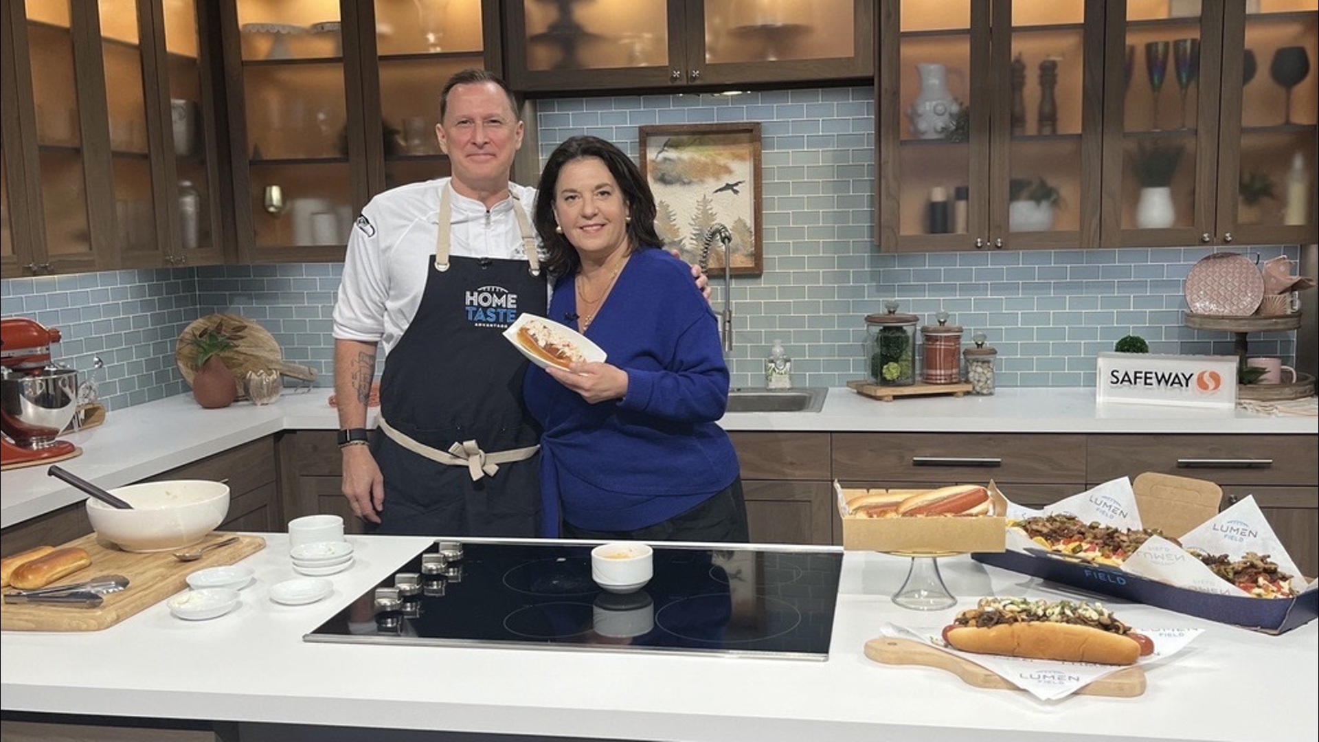 Sean Borst, Senior Executive Chef at Lumen Field, shows off some of the new food for Seahawks home games this season. #newdaynw