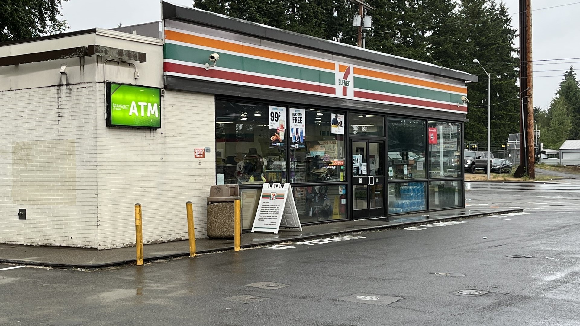 Pierce County Sheriff’s Department said the 7-Eleven in the South Hill area of Puyallup was robbed at 5:30 a.m. by three suspects who fled in a vehicle.