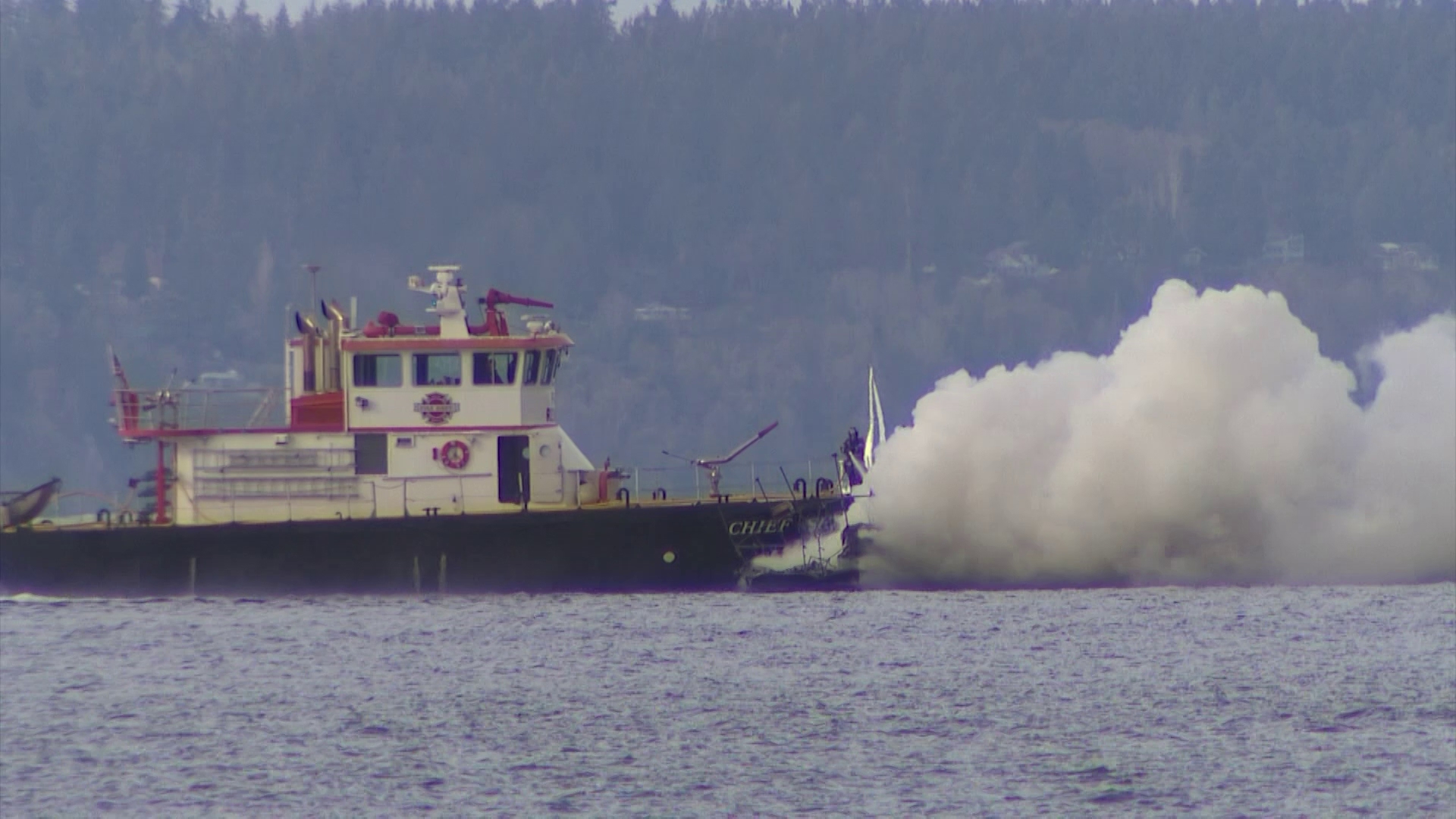 One occupant from the boat was rescued by a civilian vessel according to the Seattle Fire Department.