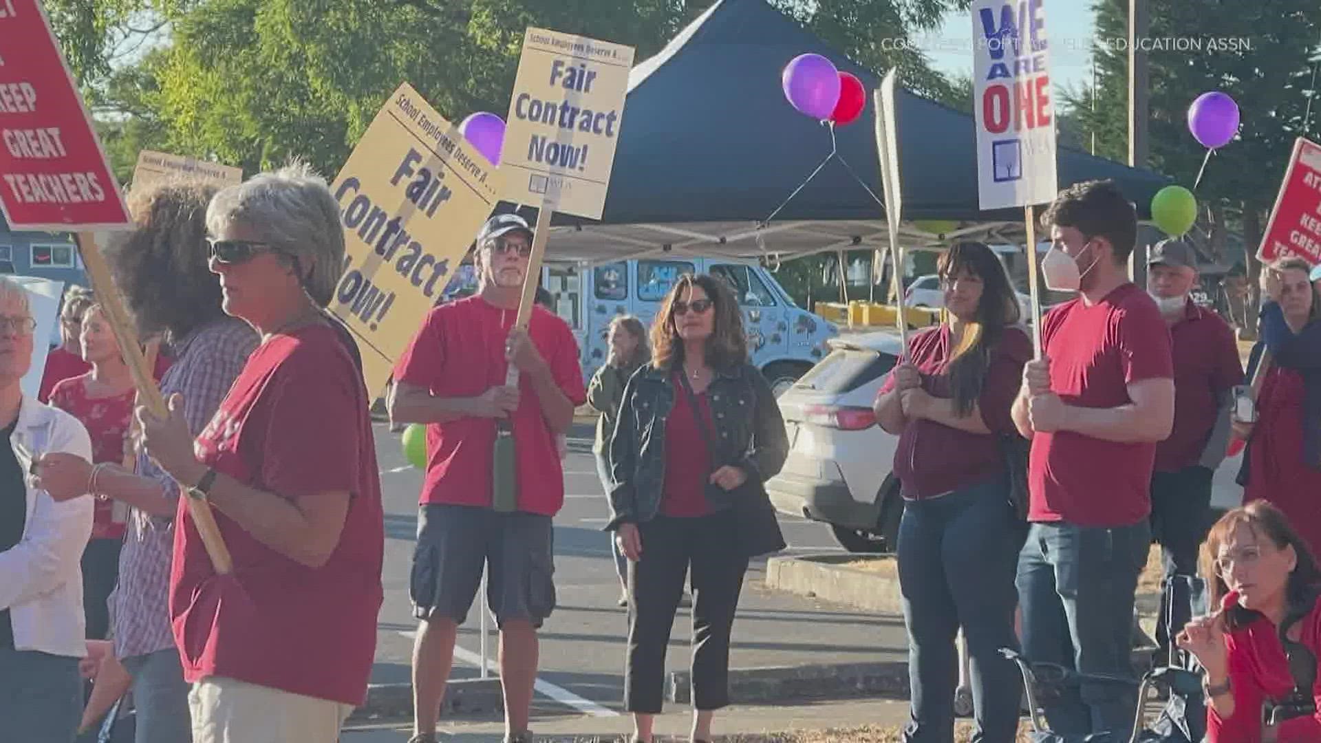 Teachers in Port Angeles will strike Tuesday morning amid contract negotiations.