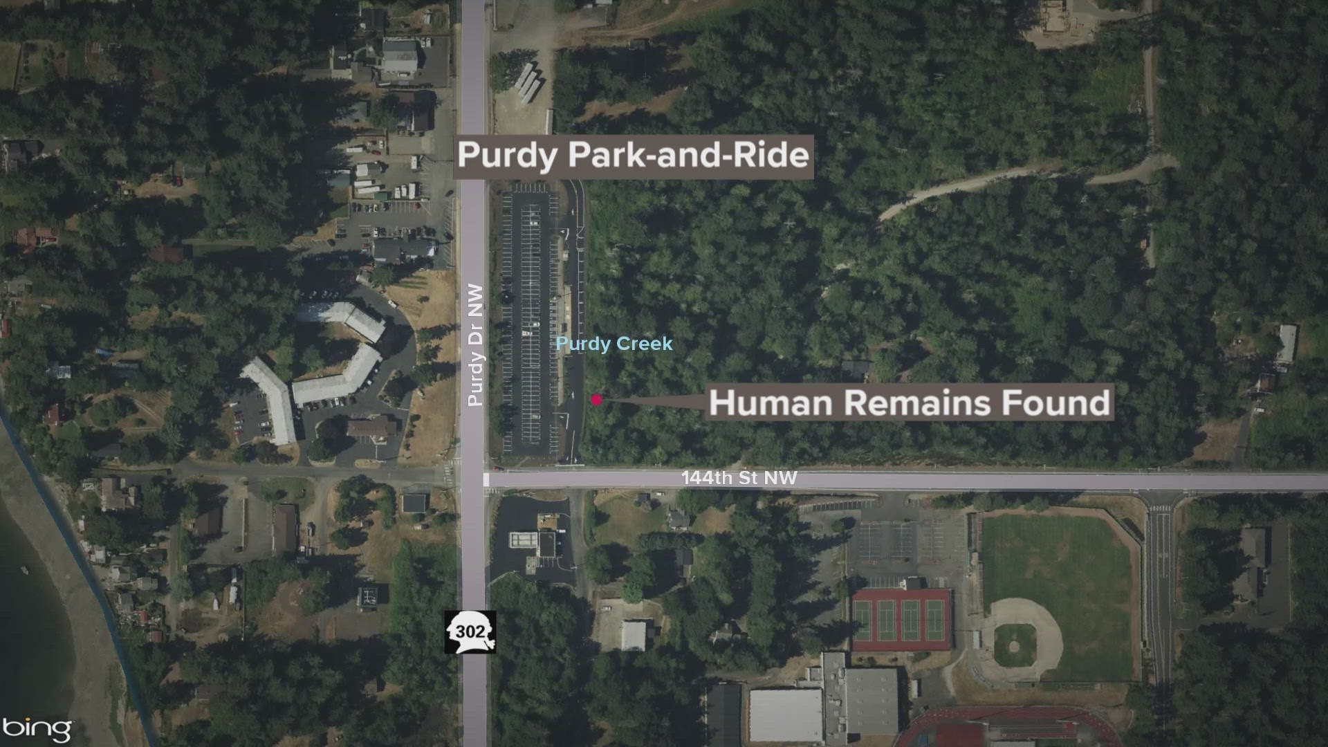 A citizen led Pierce County deputies to a creek where the human remains were found.