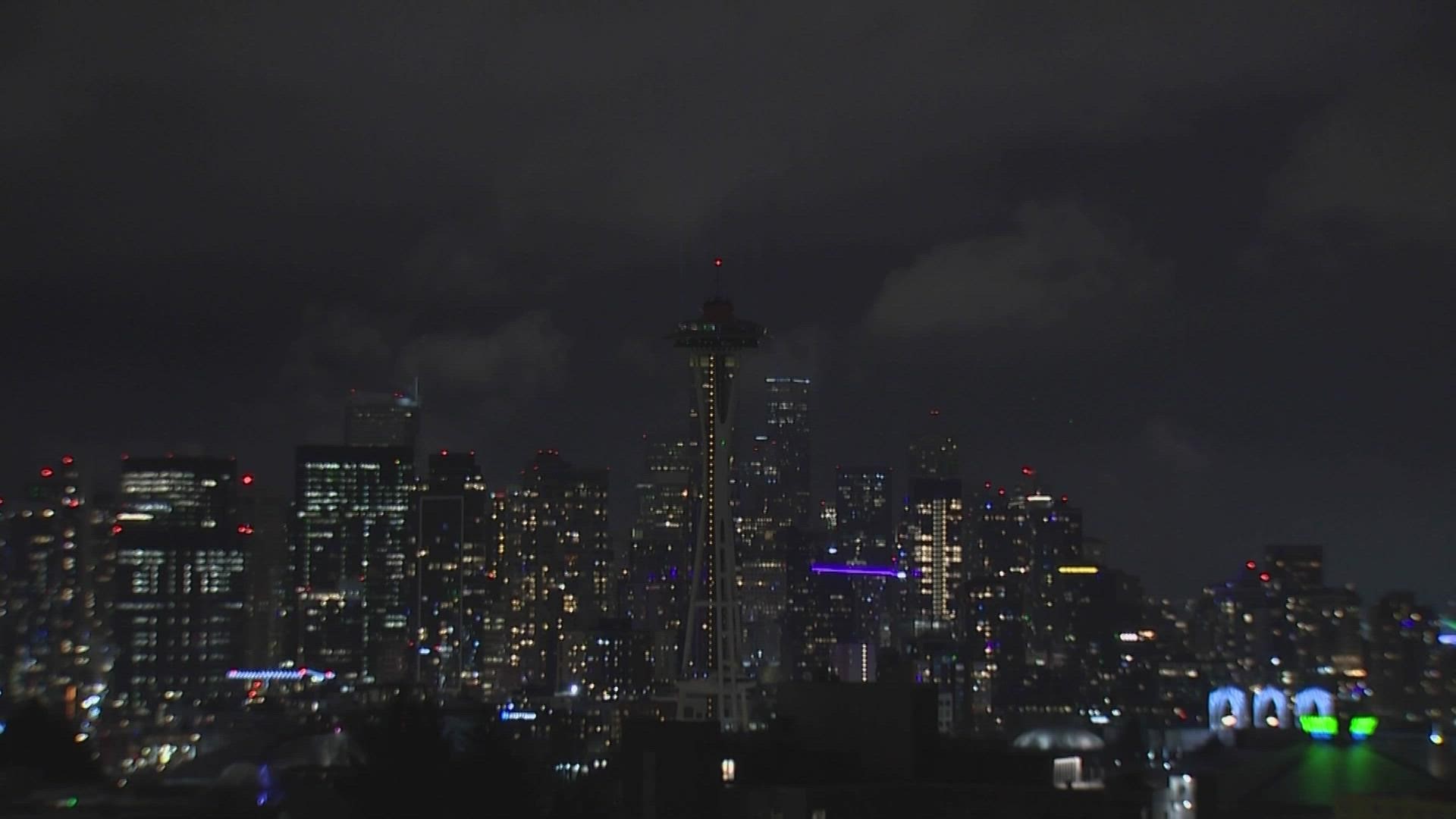 The event was the first in-person New Year's Eve celebration at the Space Needle since the beginning of the pandemic.