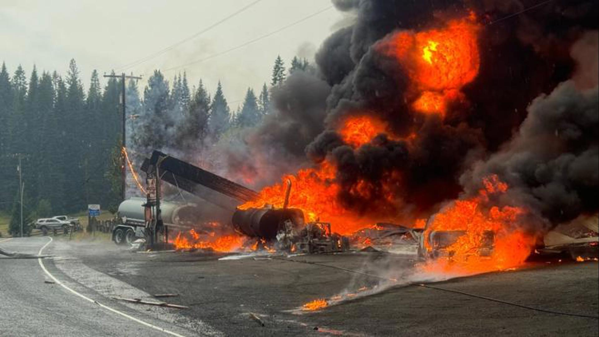 A fuel tanker was offloading fuel at the station when the explosion occurred, officials say, but it wasn't yet known what caused the explosion.