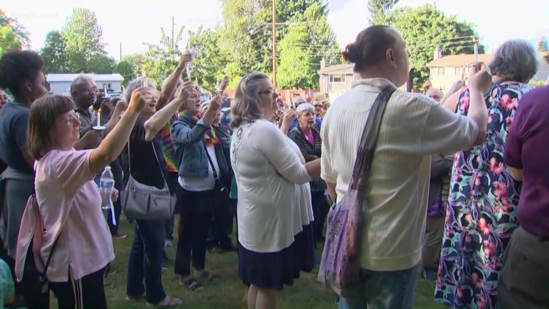 A Renton church had its pride month display outside vandalized several times this month, a line of rainbow doors on the curb reading “God’s Doors Are Open to All.” KING 5's Michael Crowe reports.