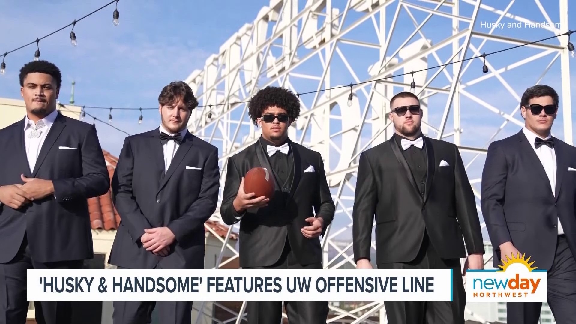 To "kick off" their new campaign, actors Cedric The Entertainer and Anthony Anderson invited five members of the 2023 UW Huskies offensive line to a photoshoot.