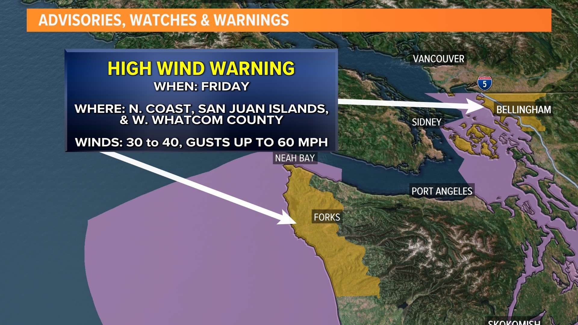 Winds begin to ease after strong gusts in western Washington